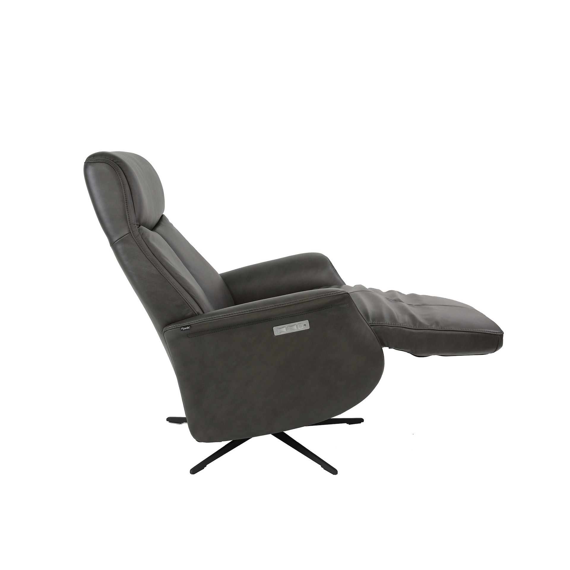 Comfortable black recliner chair with plush cushioning and modern design.
