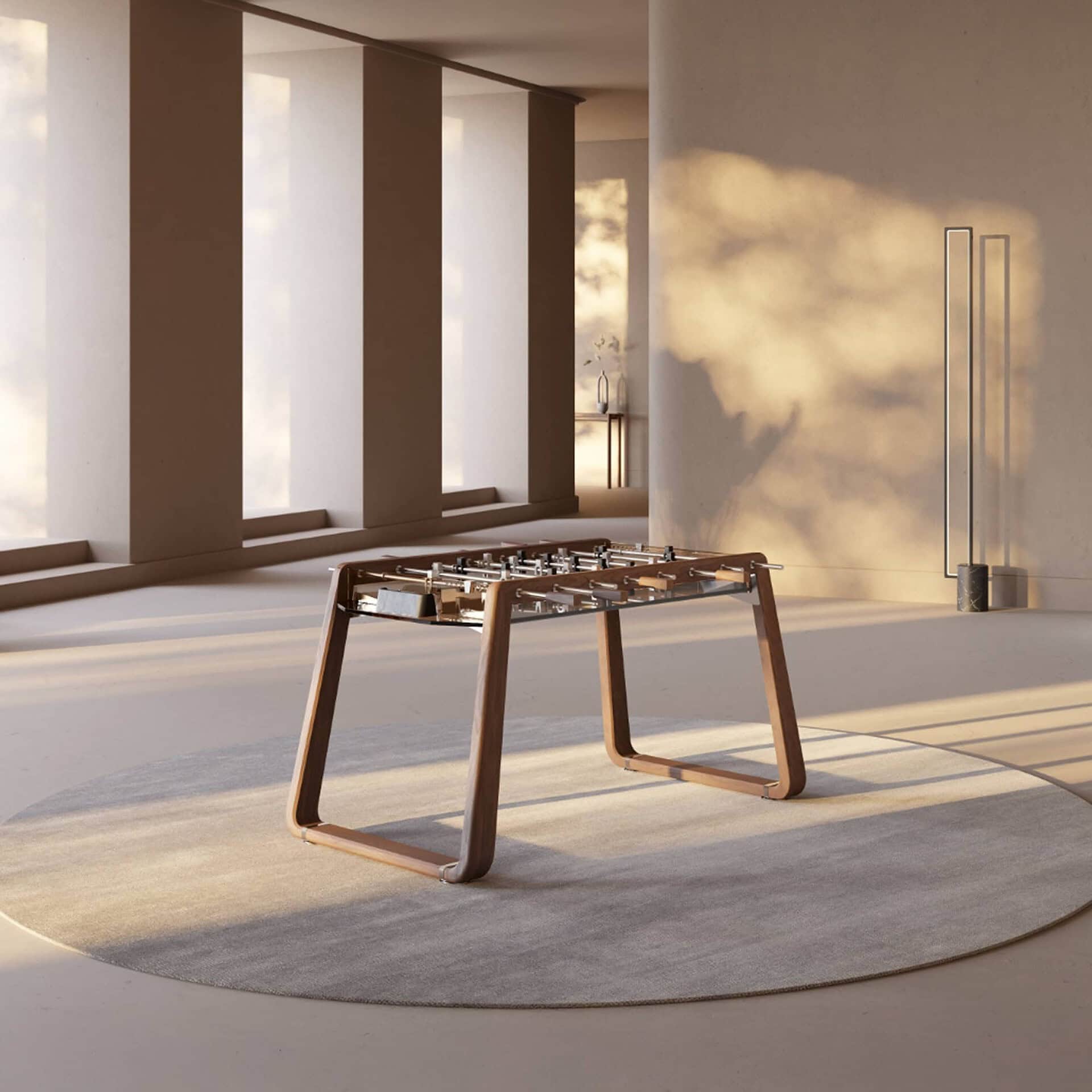 a room with a table and a chair