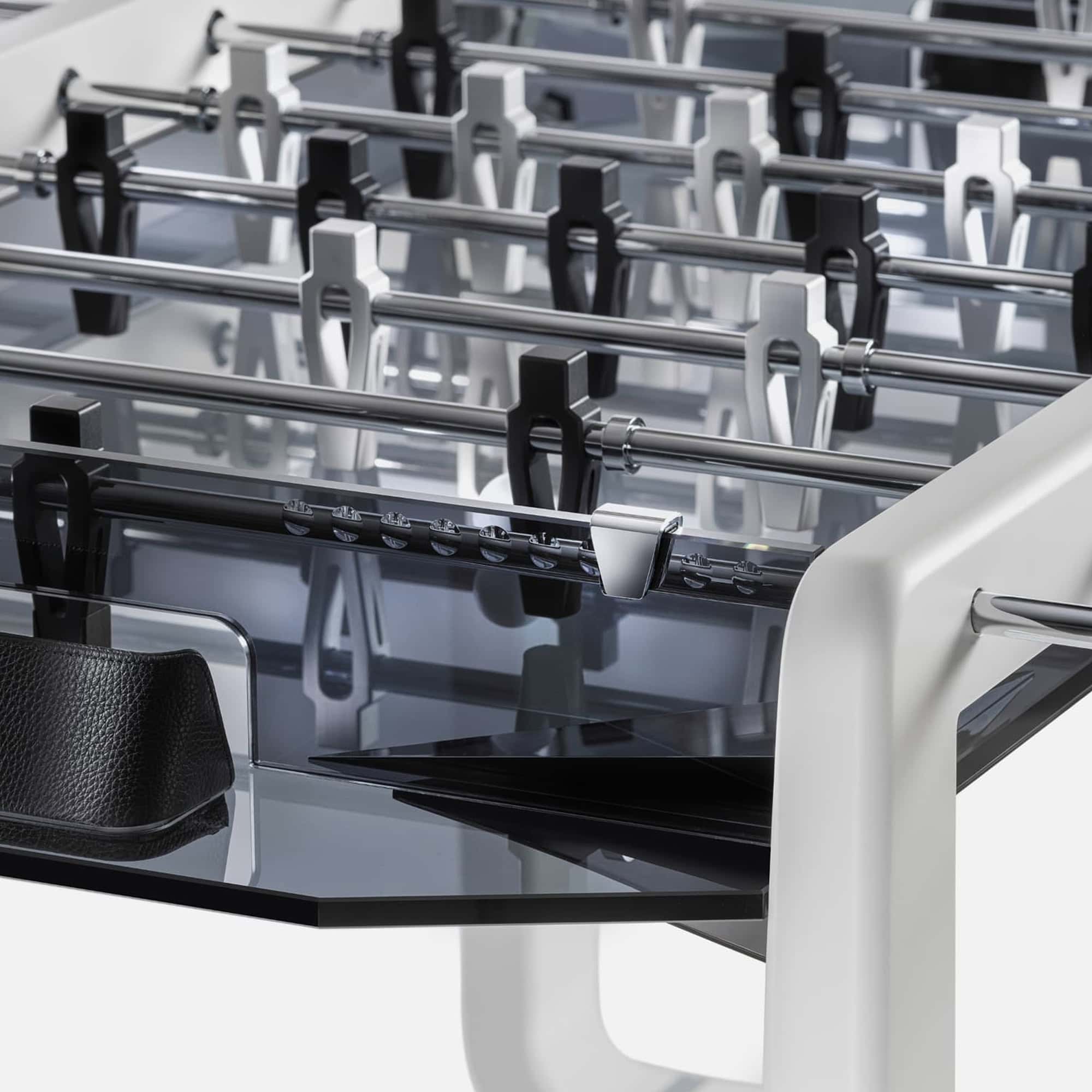 a close up of a foosball table