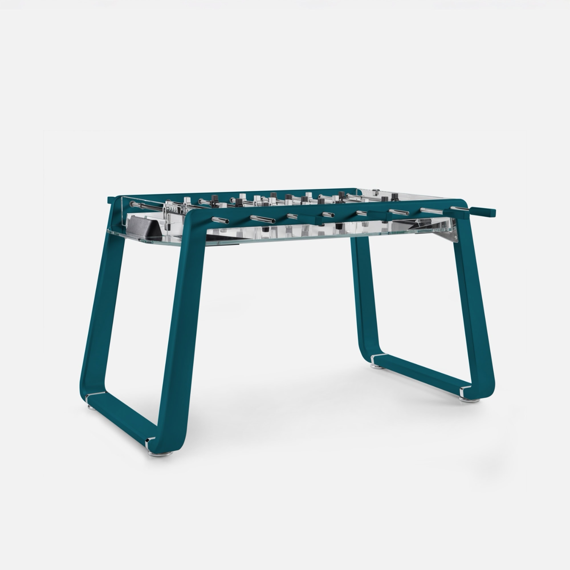 a table with metal legs