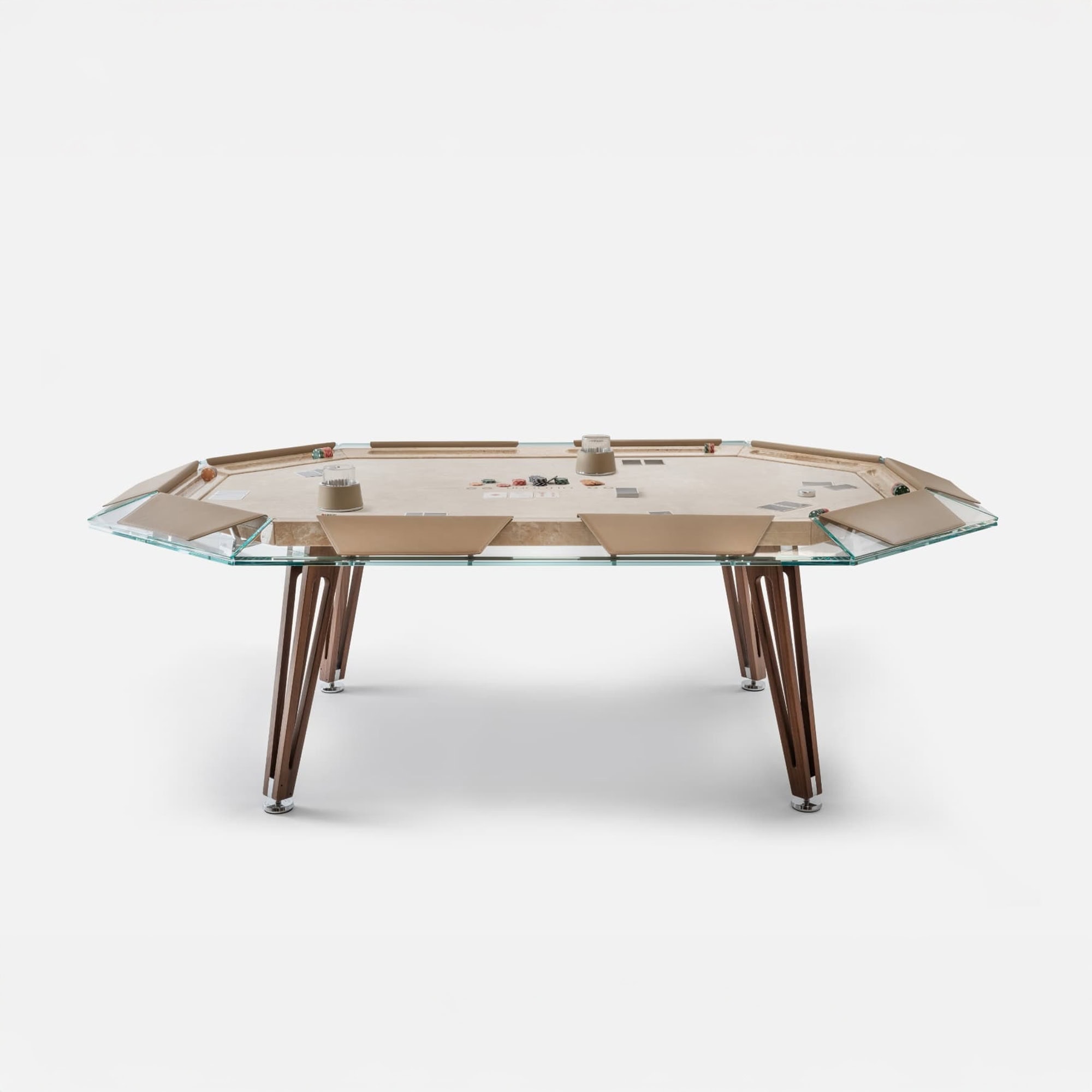 a table with a glass top