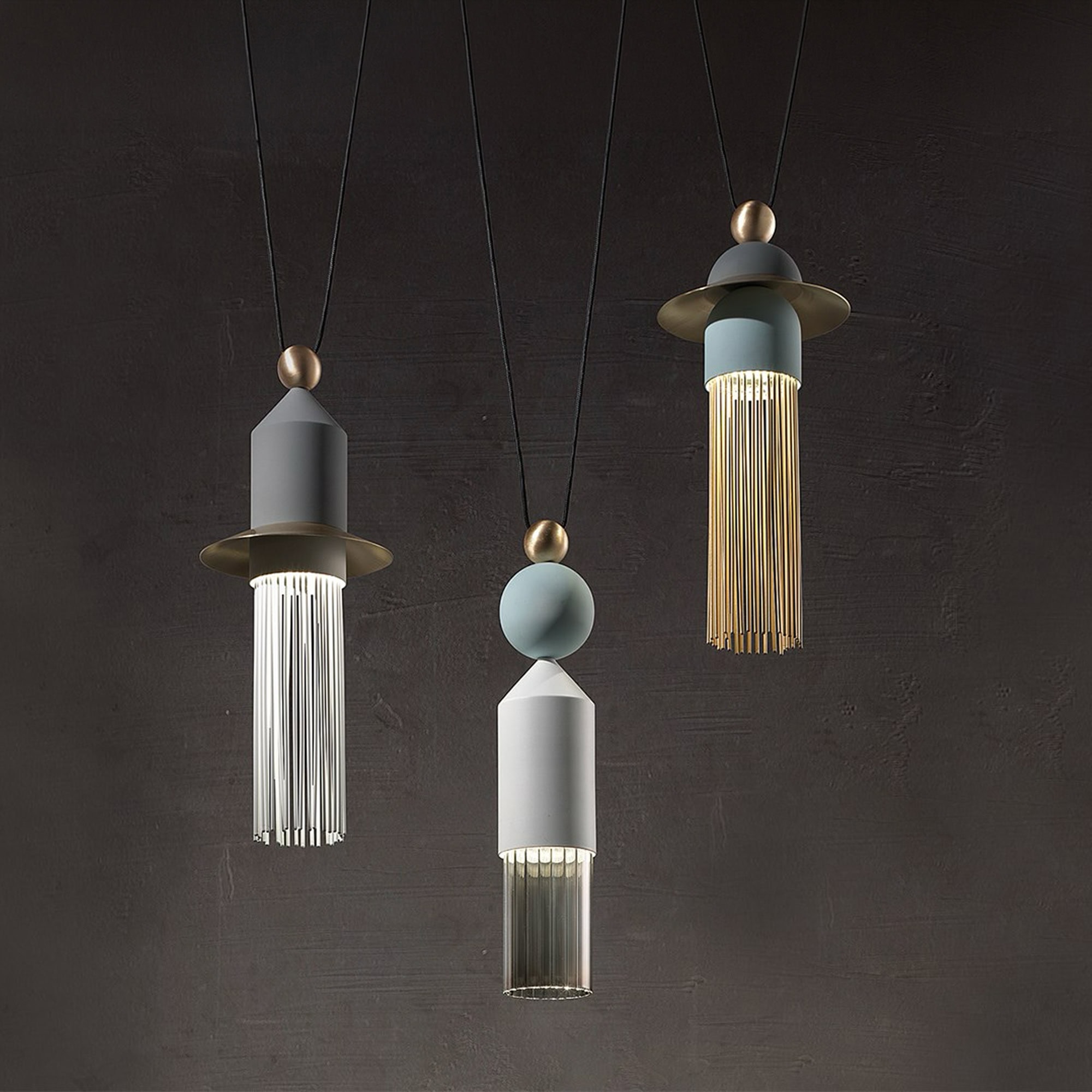 Pendant light with tassel design for modern interiors.