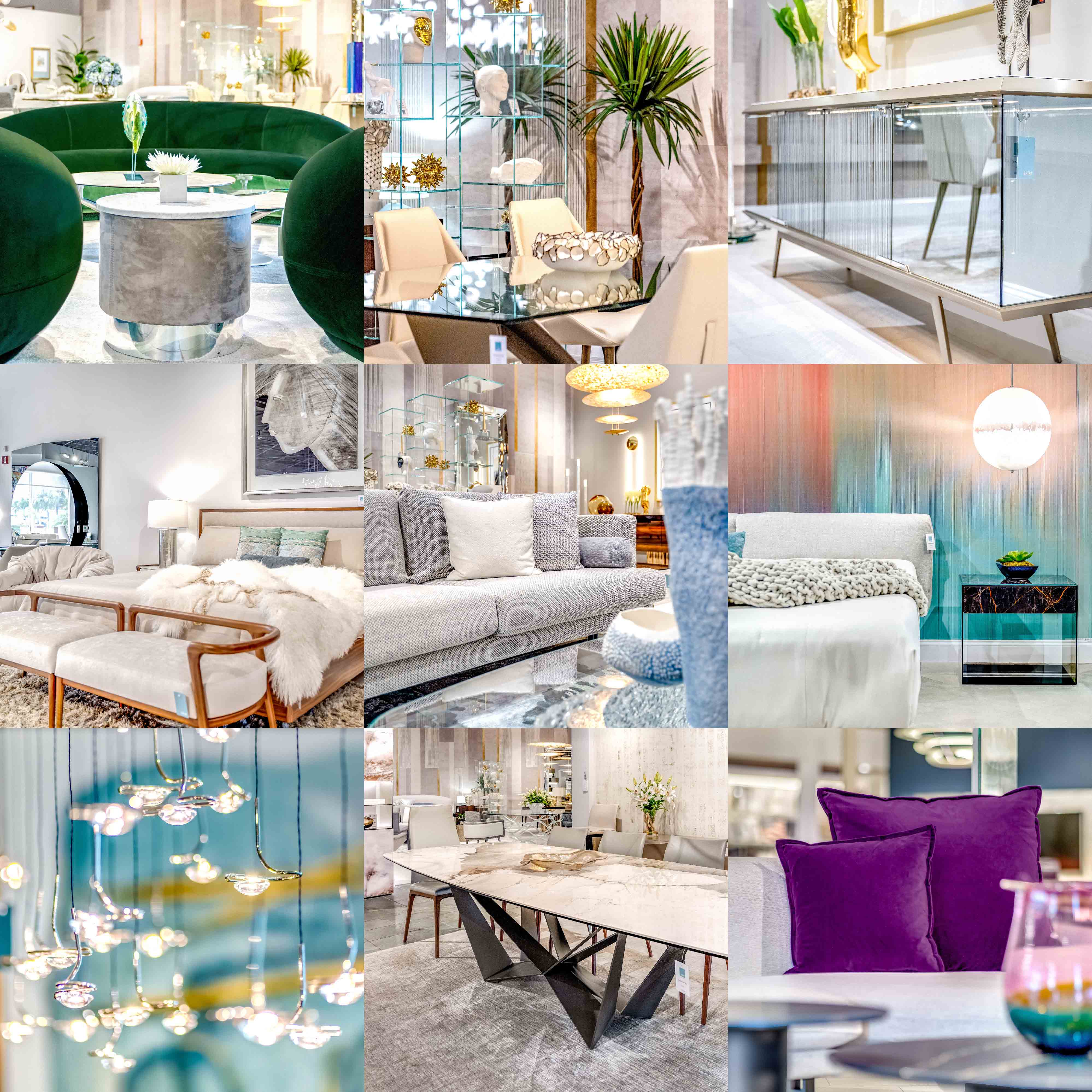 group of photos from sklar showroom | Sklar Furnishings