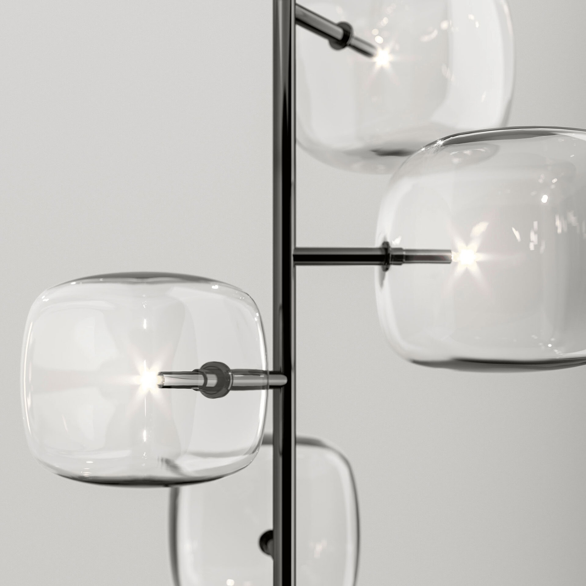 Contemporary glass pendant light with sleek metal accents for modern interiors.