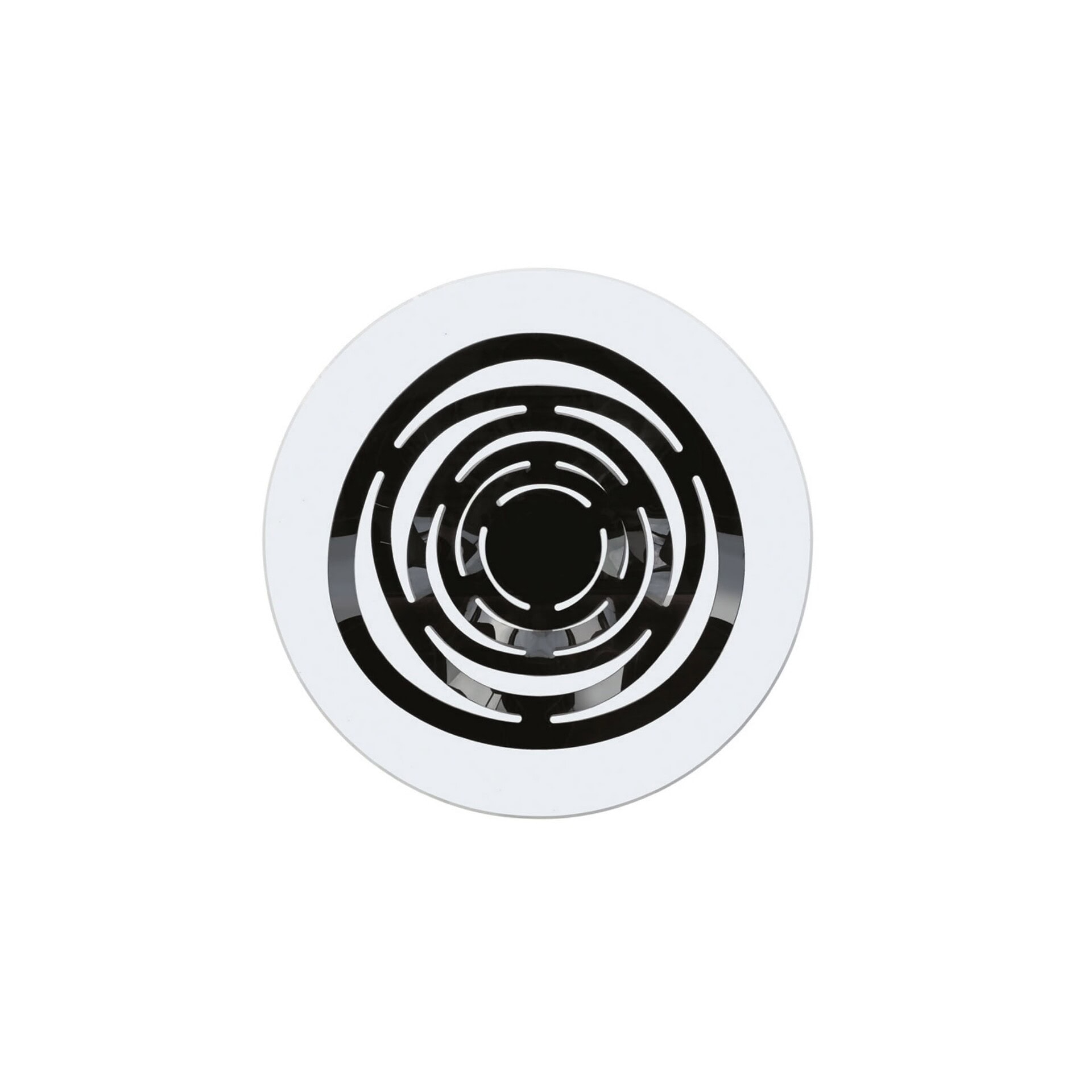 Overhead view of the Neolitico 40 Glass Coffee Table highlighting the circular design of the curved glass base.