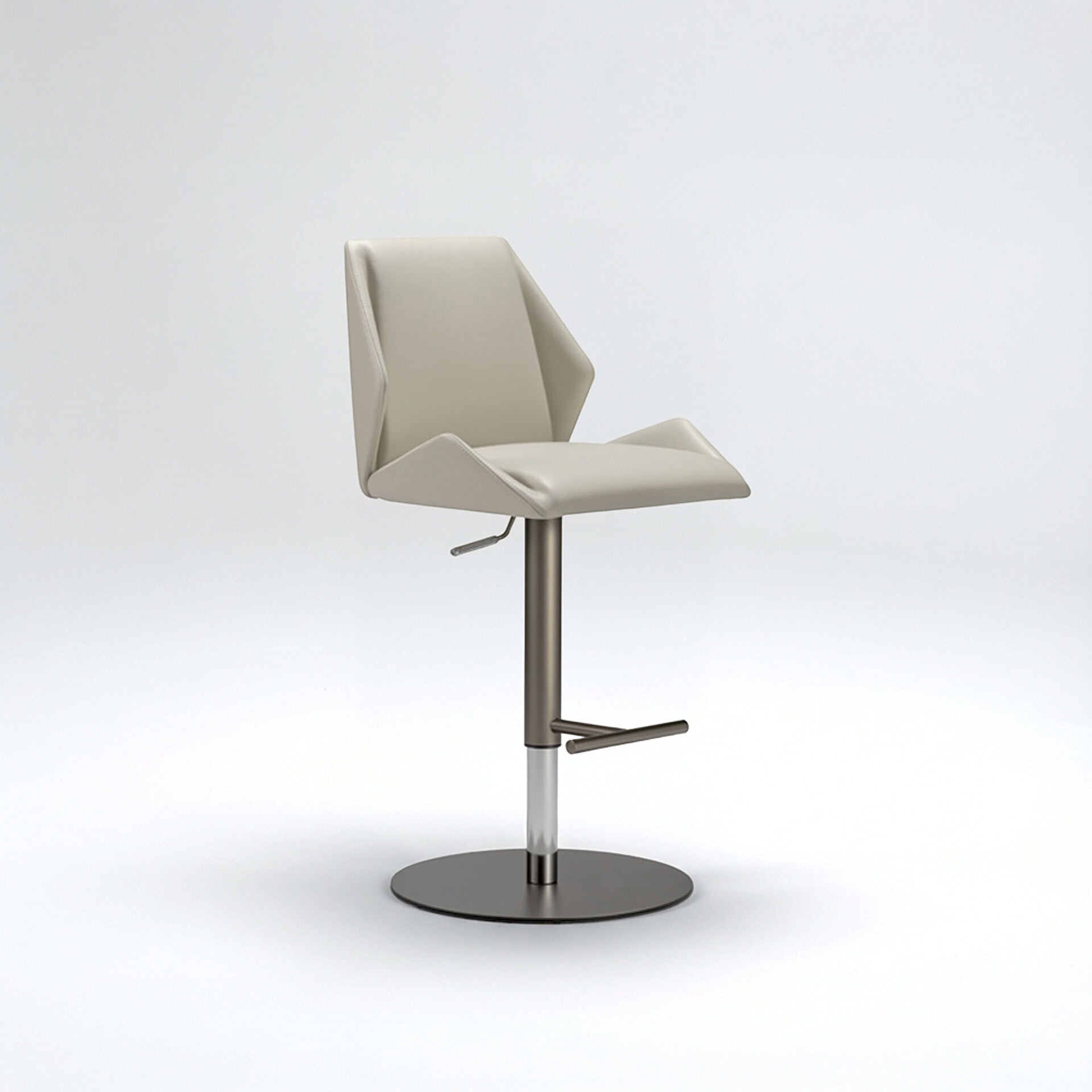 Contemporary white office chair with adjustable height and sleek design.