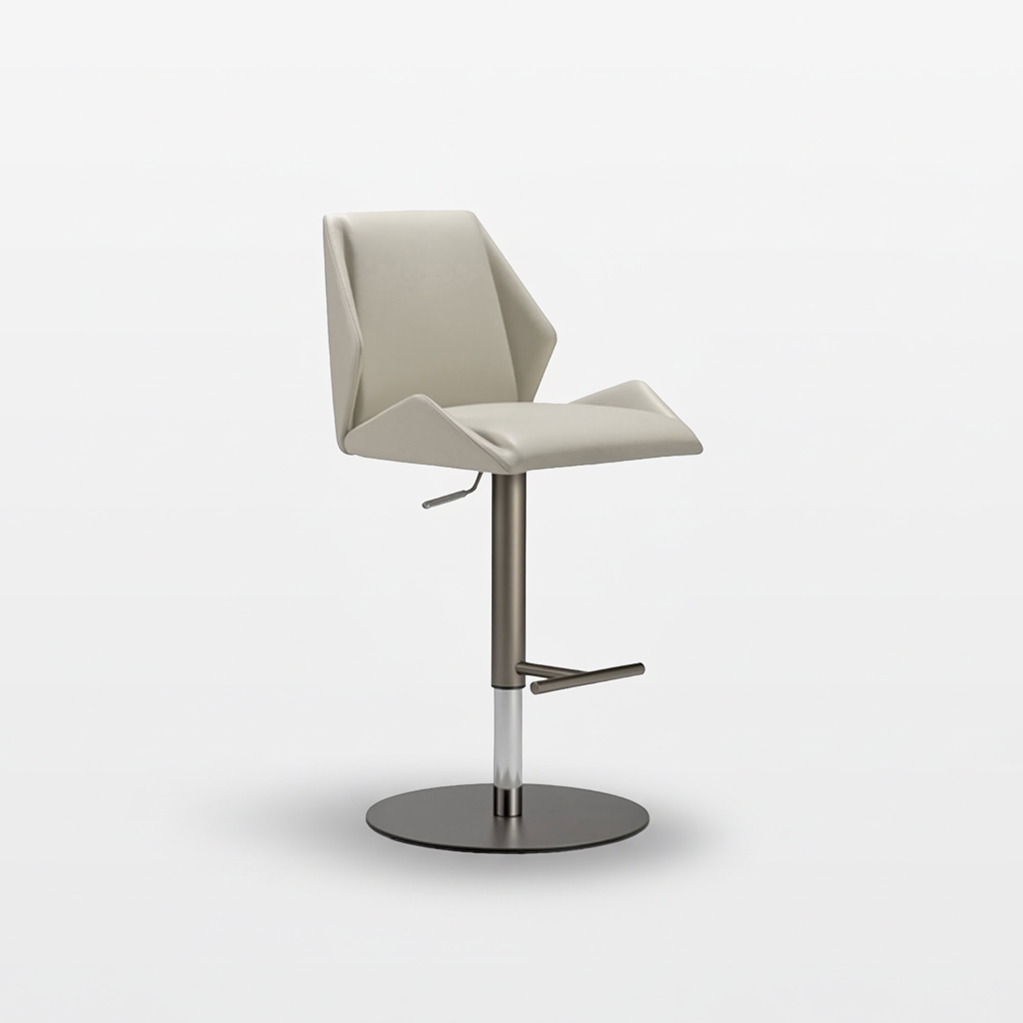 Contemporary white office chair with adjustable height and sleek design.