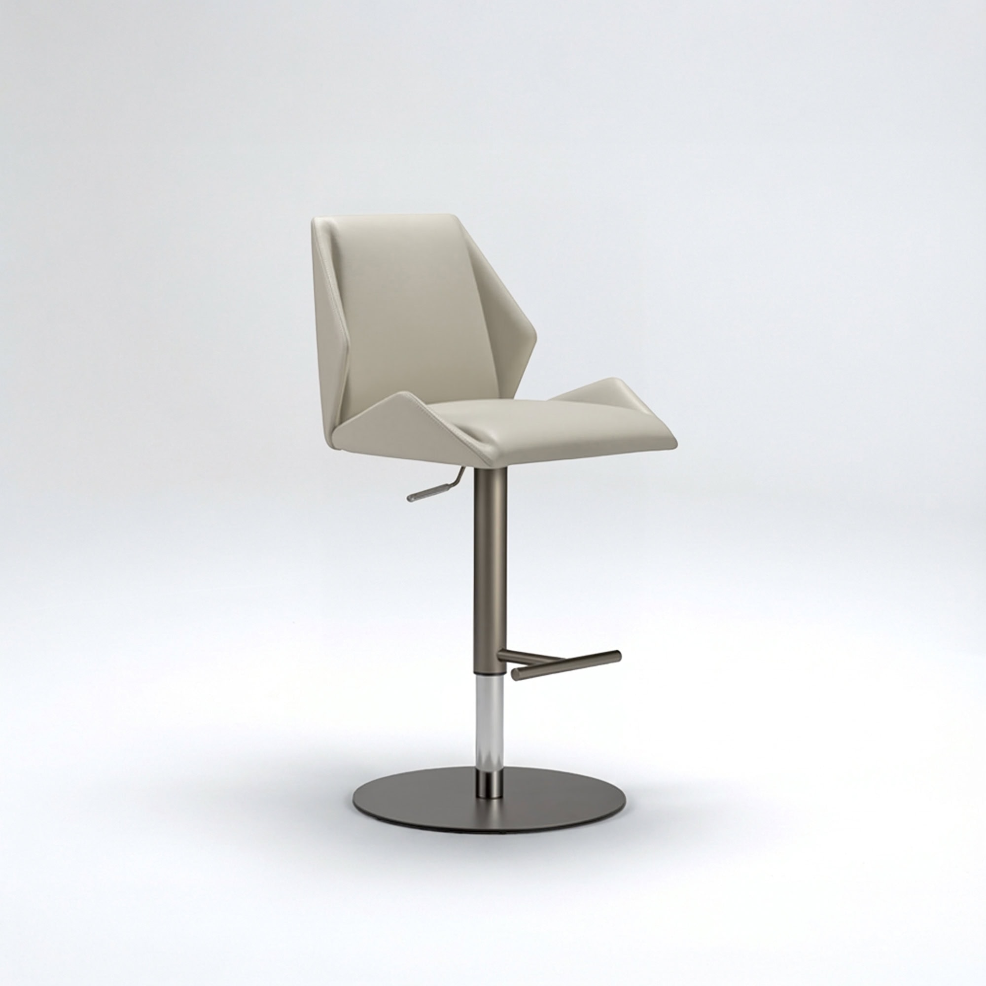 Contemporary white office chair with adjustable height and sleek design.