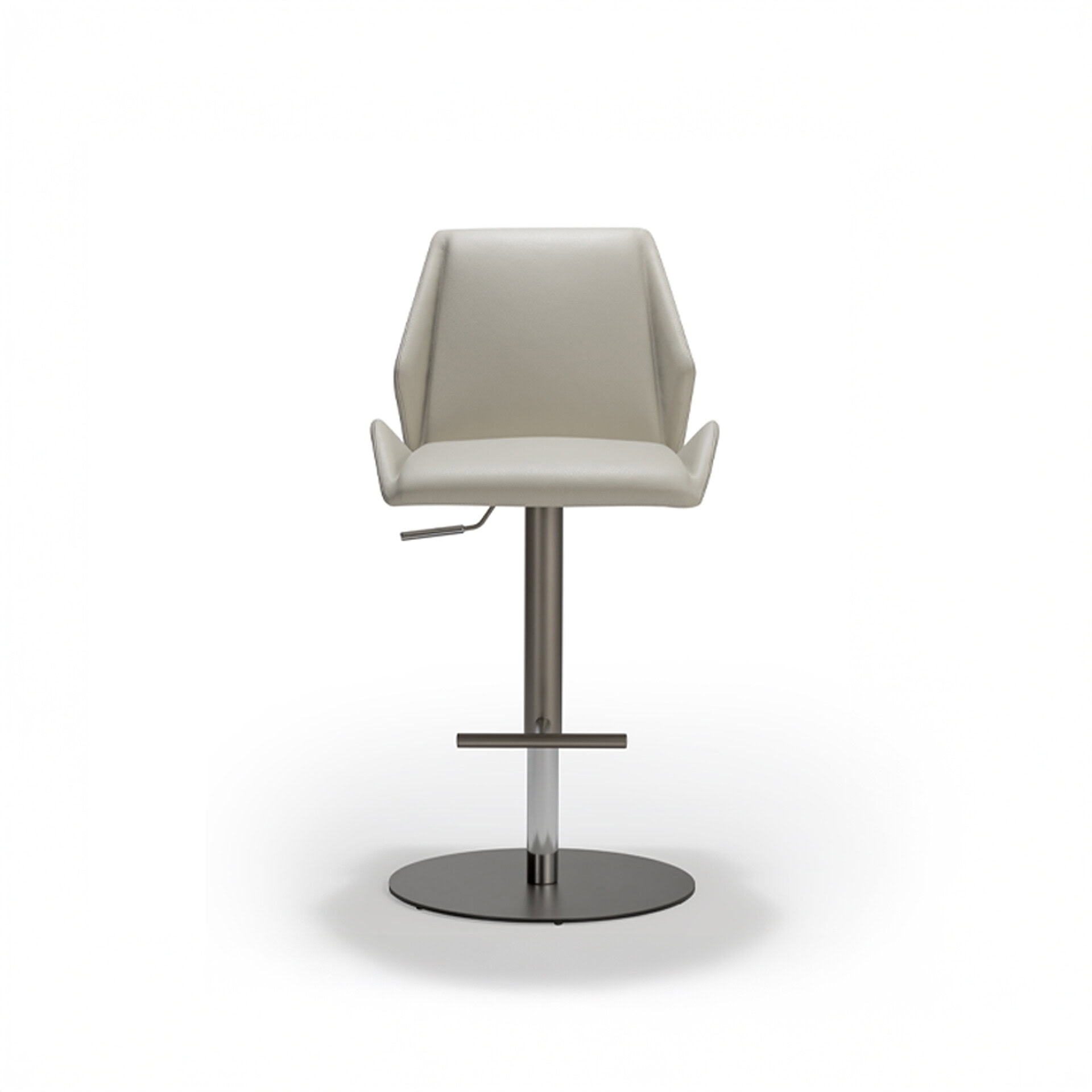 White office chair with adjustable height and sleek design.