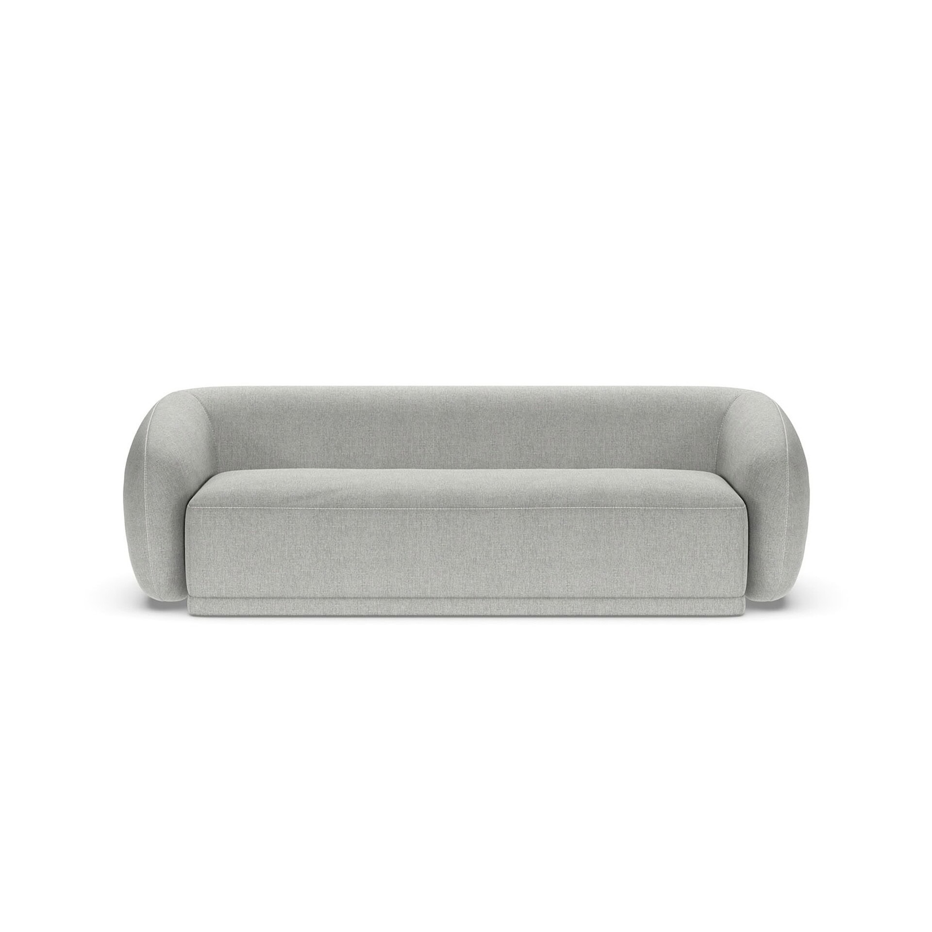 Front view of the American Leather Athlea Sofa in a light fabric finish.