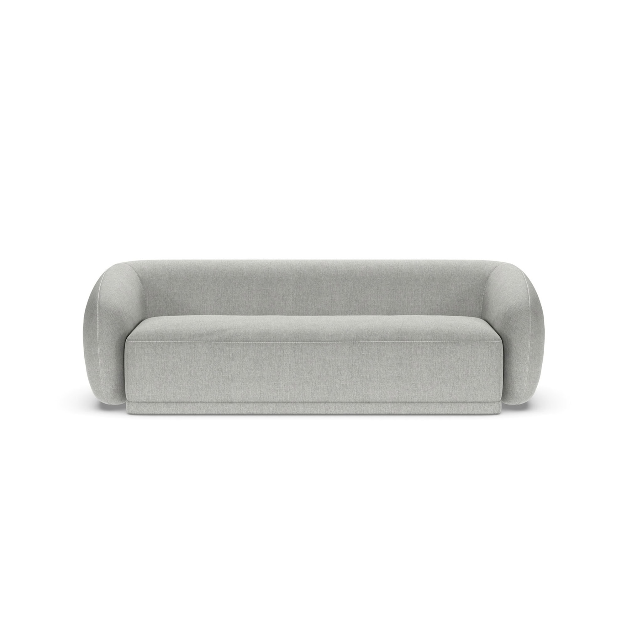 Front view of the American Leather Athlea Sofa in a light fabric finish.