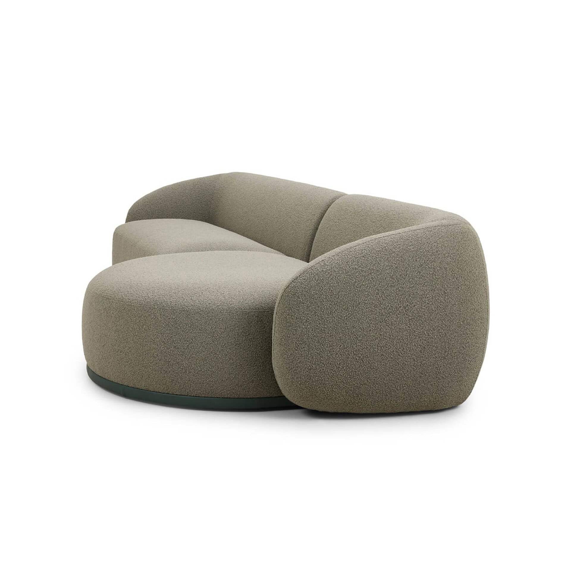 Side view of the Athlea Sofa emphasizing the smooth curves and modern design.