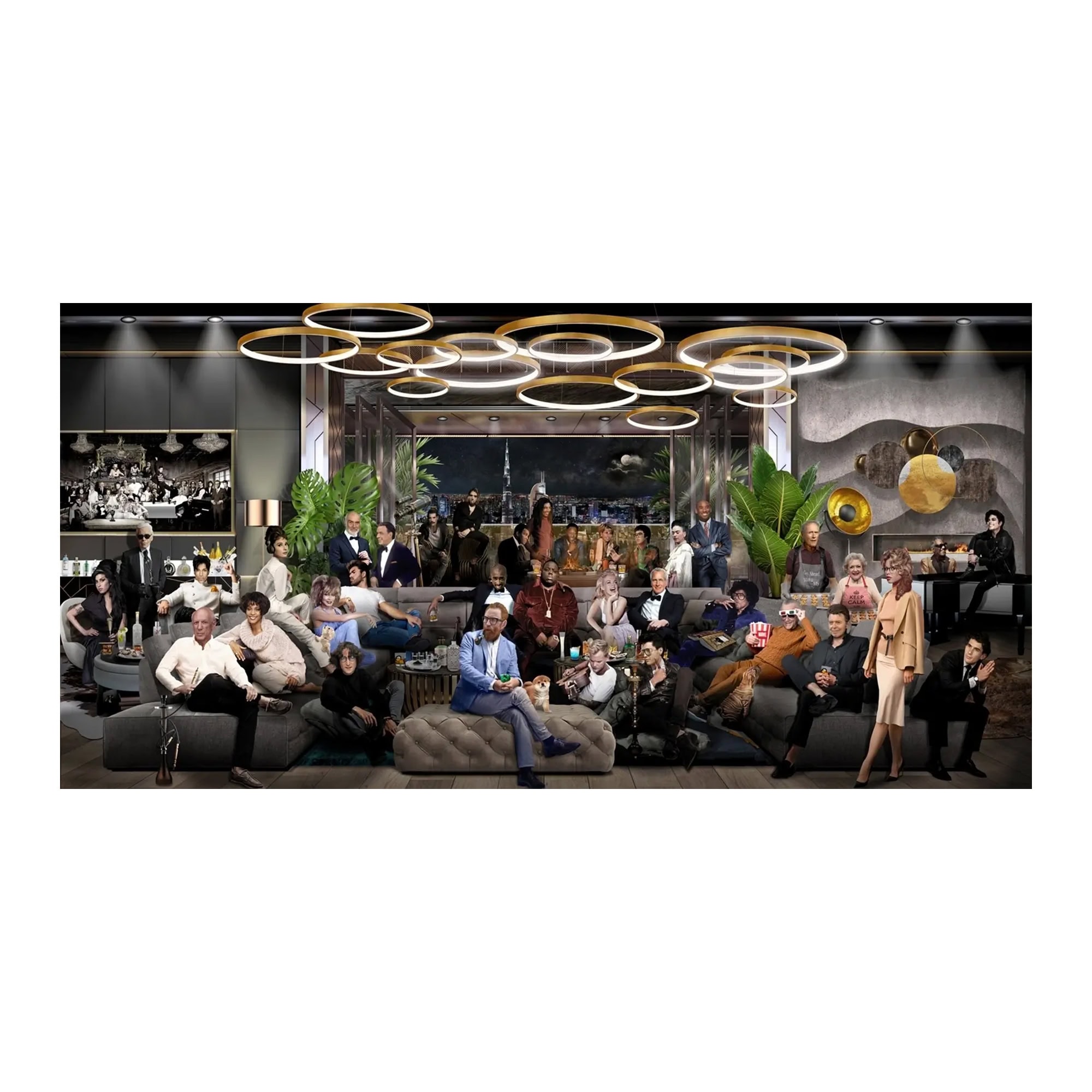 a group of people sitting on couches
