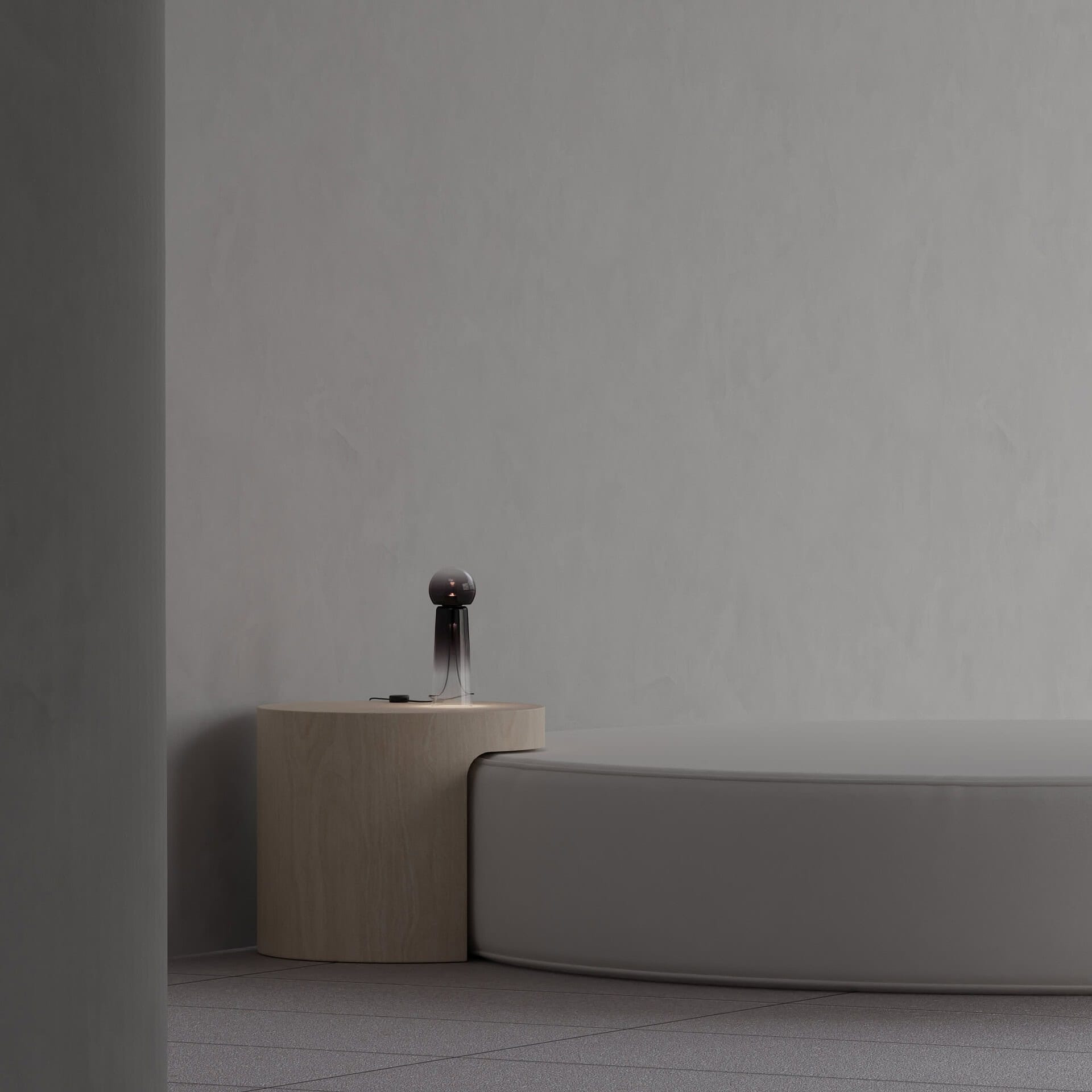 Sleek modern bedroom with custom hardwood nightstand and minimalist decor for contemporary style.