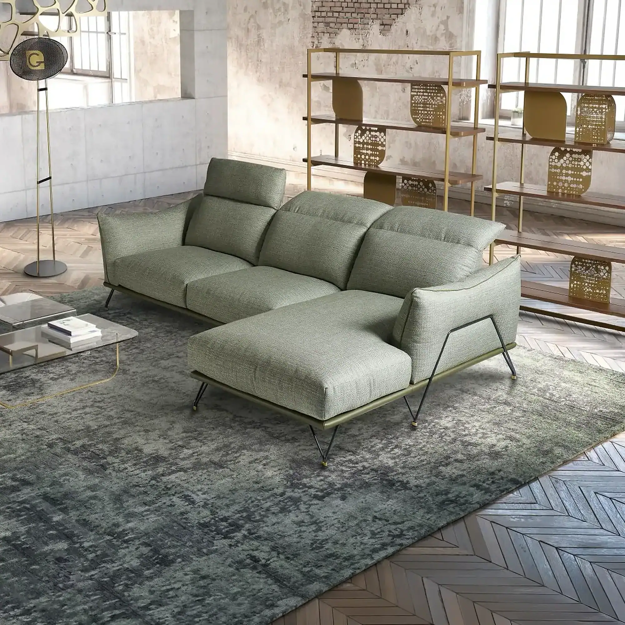Sklar Furnishings Dagor Modular Sectional Sofa in a modern living room.
