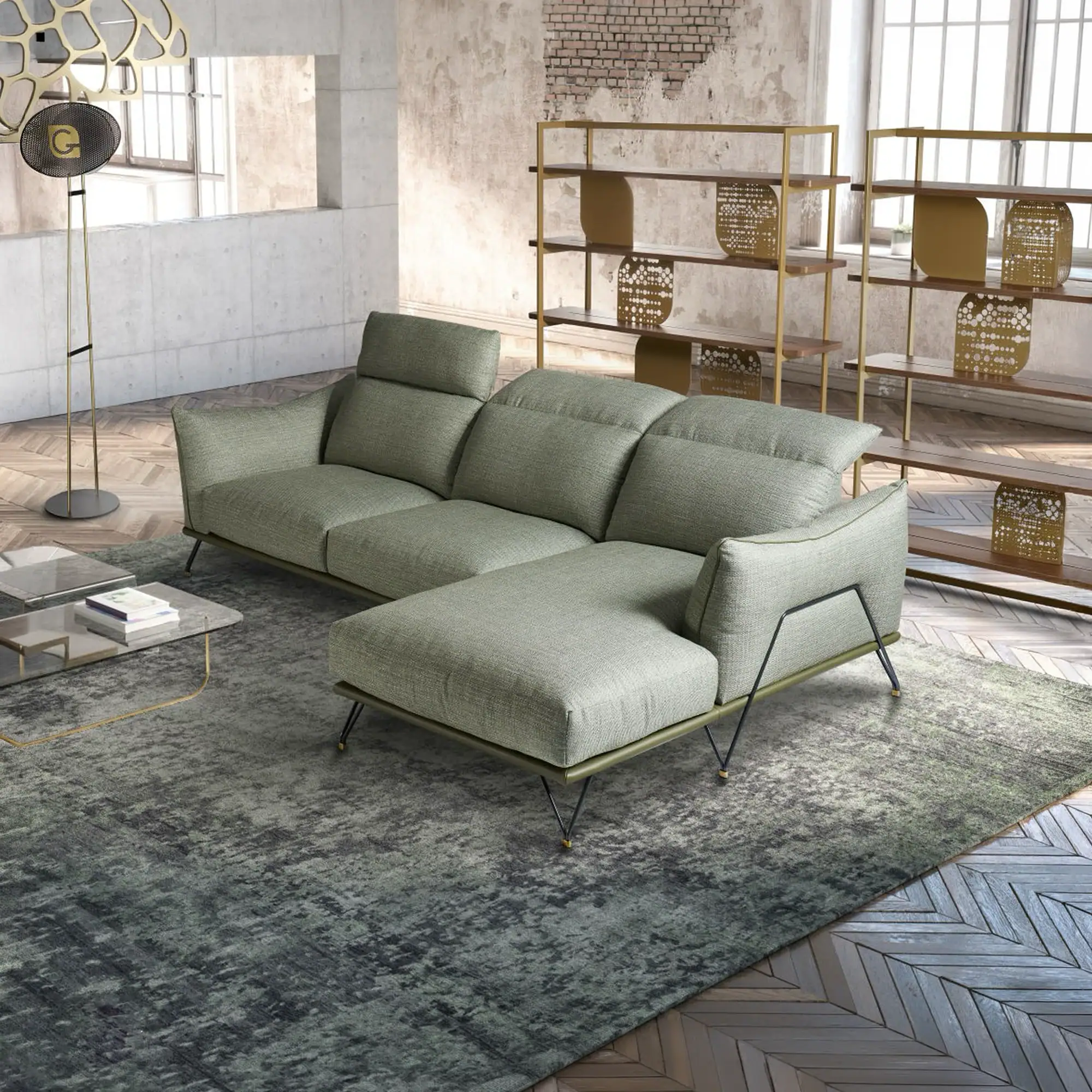 Sklar Furnishings Dagor Modular Sectional Sofa in a modern living room.