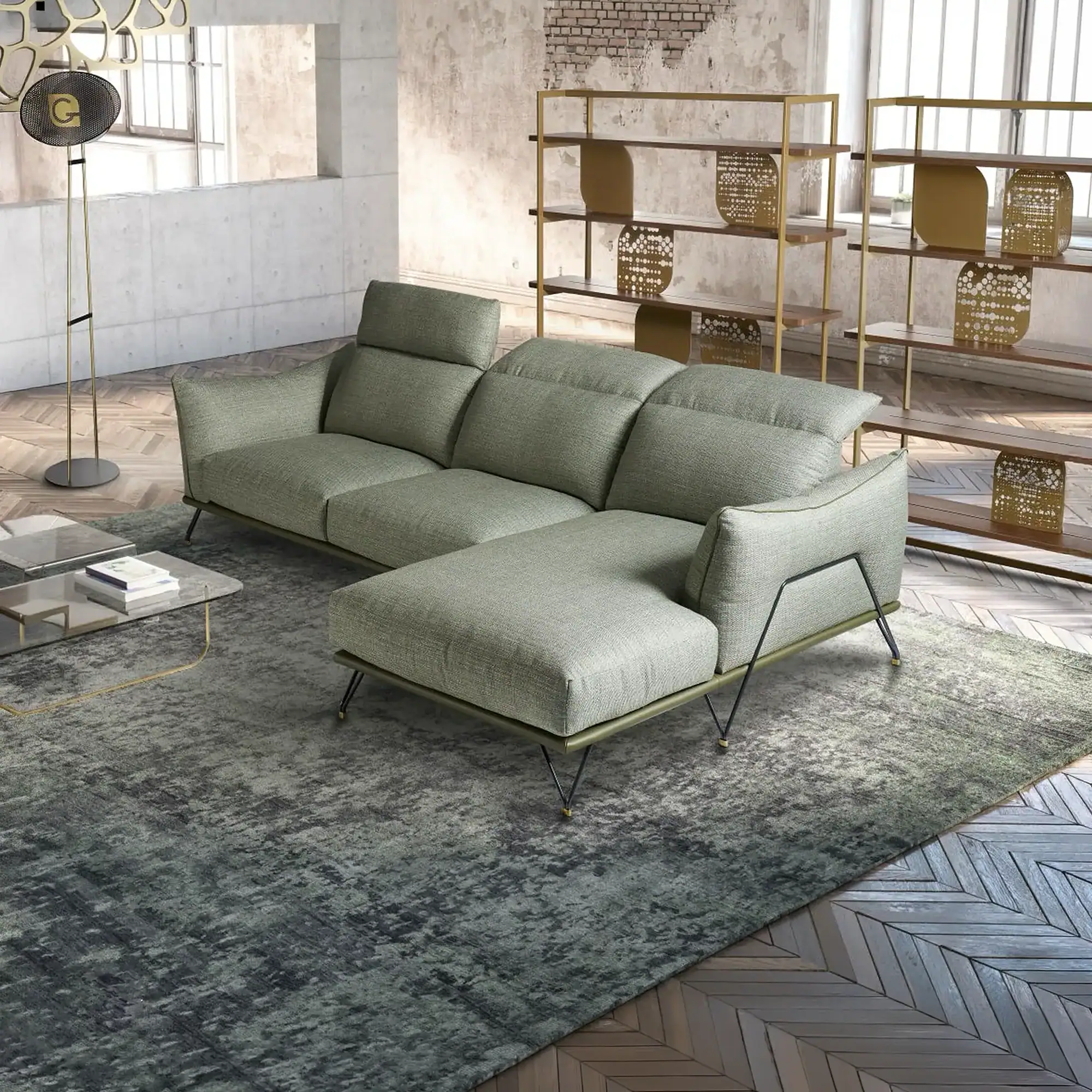 Sklar Furnishings Dagor Modular Sectional Sofa in a modern living room.