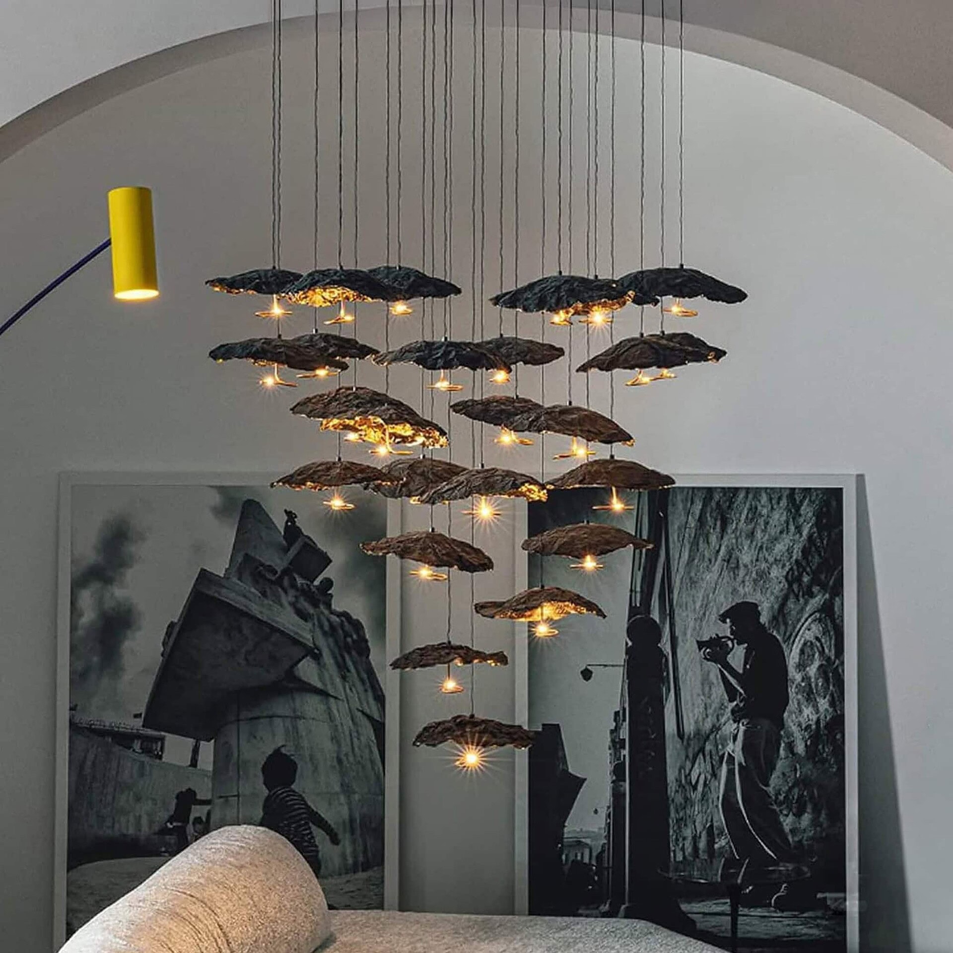 Elegant Catellani & Smith pendant lights with cloud-shaped design.