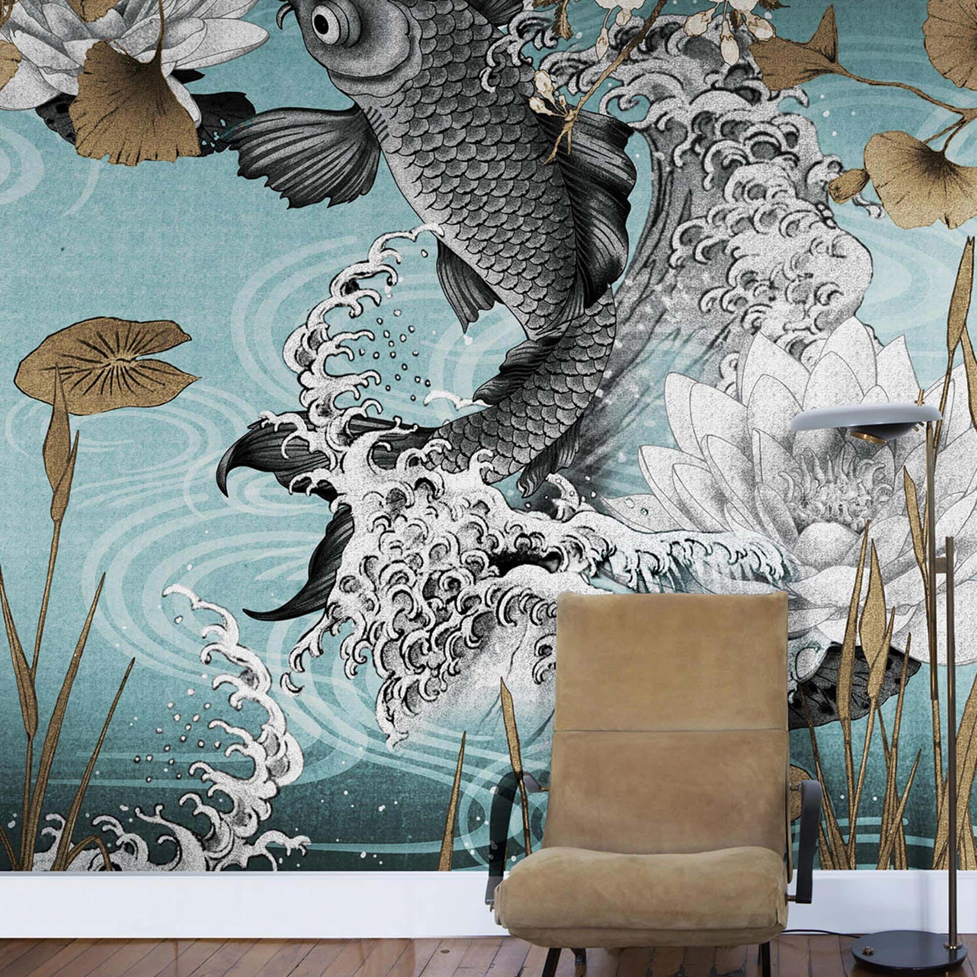 Koi Wallpaper - londonart-koi-wallpaper-2