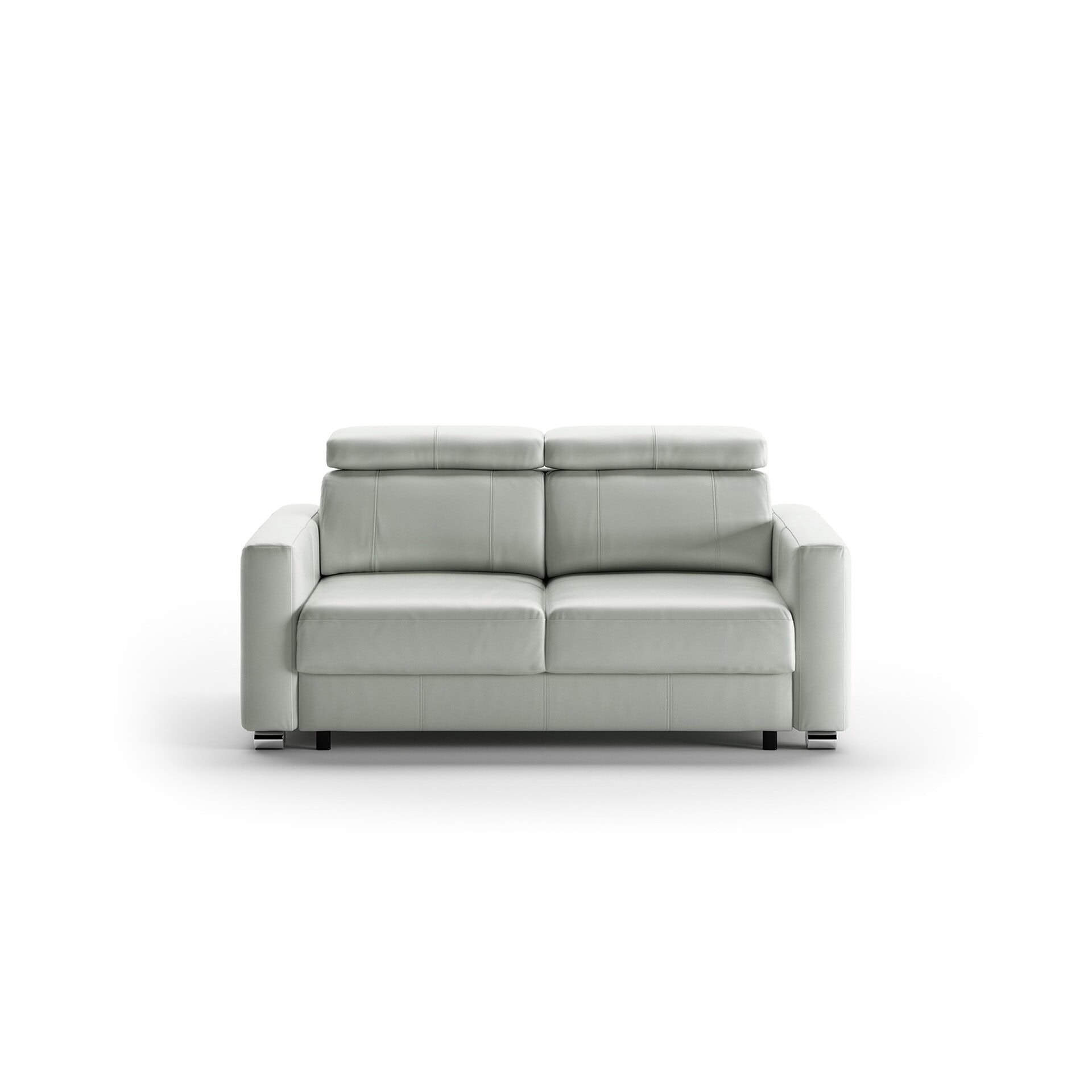 Front view of the West Queen Loveseat Sleeper in white fabric