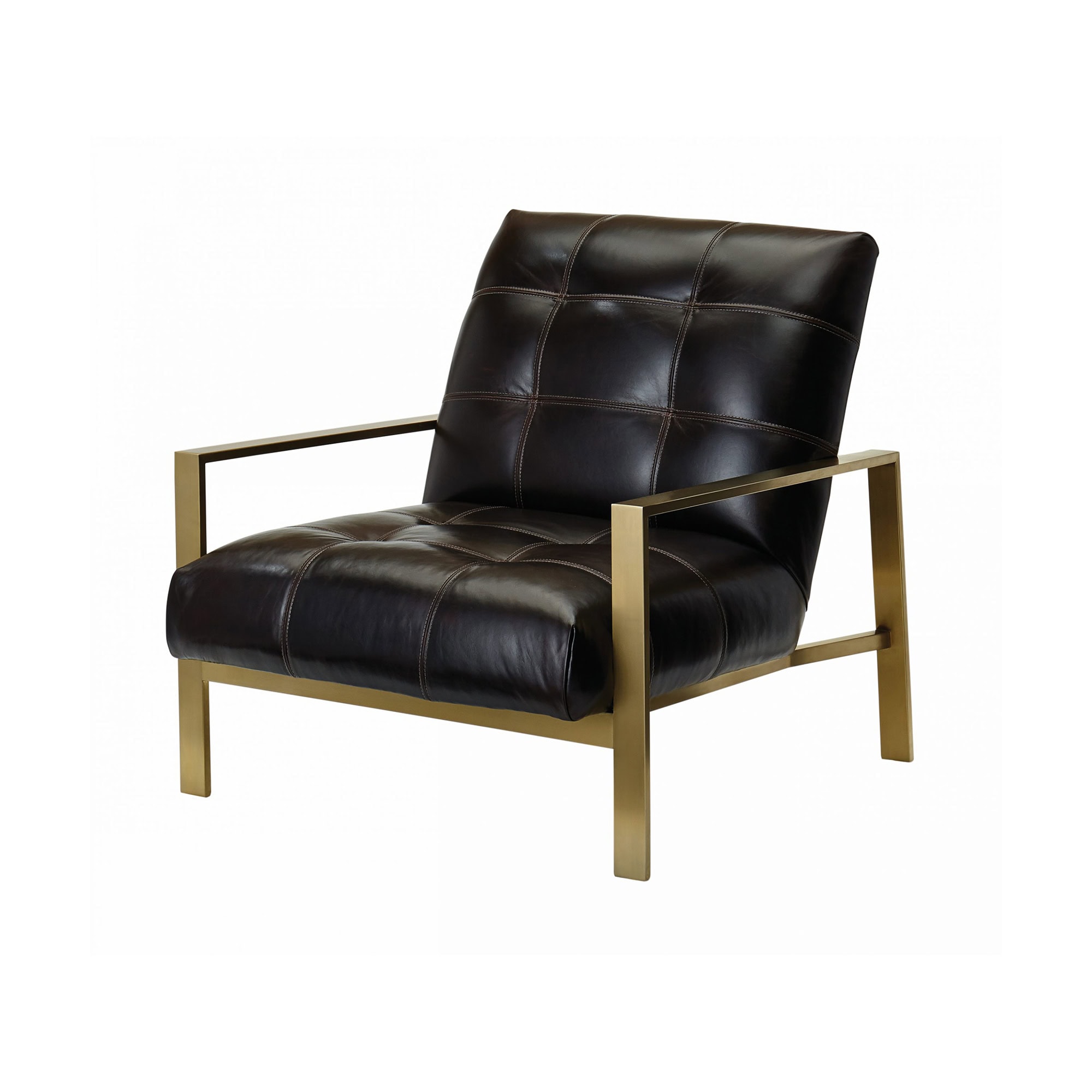 American Leather Blake Re-Invented Recliner - massoud-arlo-tufted-brass-chair-1