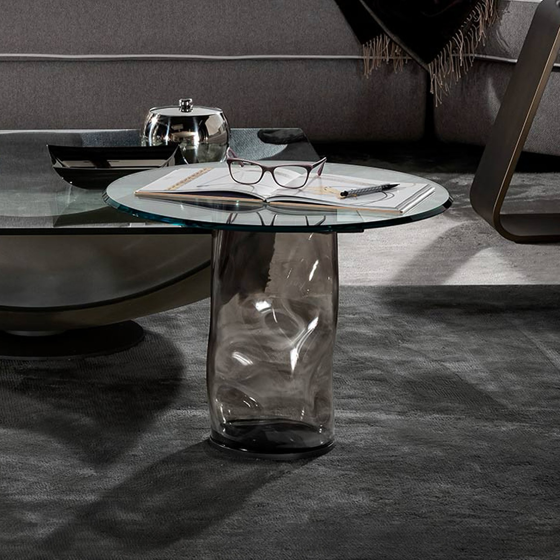 Elegant Dandolo 40 Murano glass side table with a unique, artistic design. Perfect for modern living.
