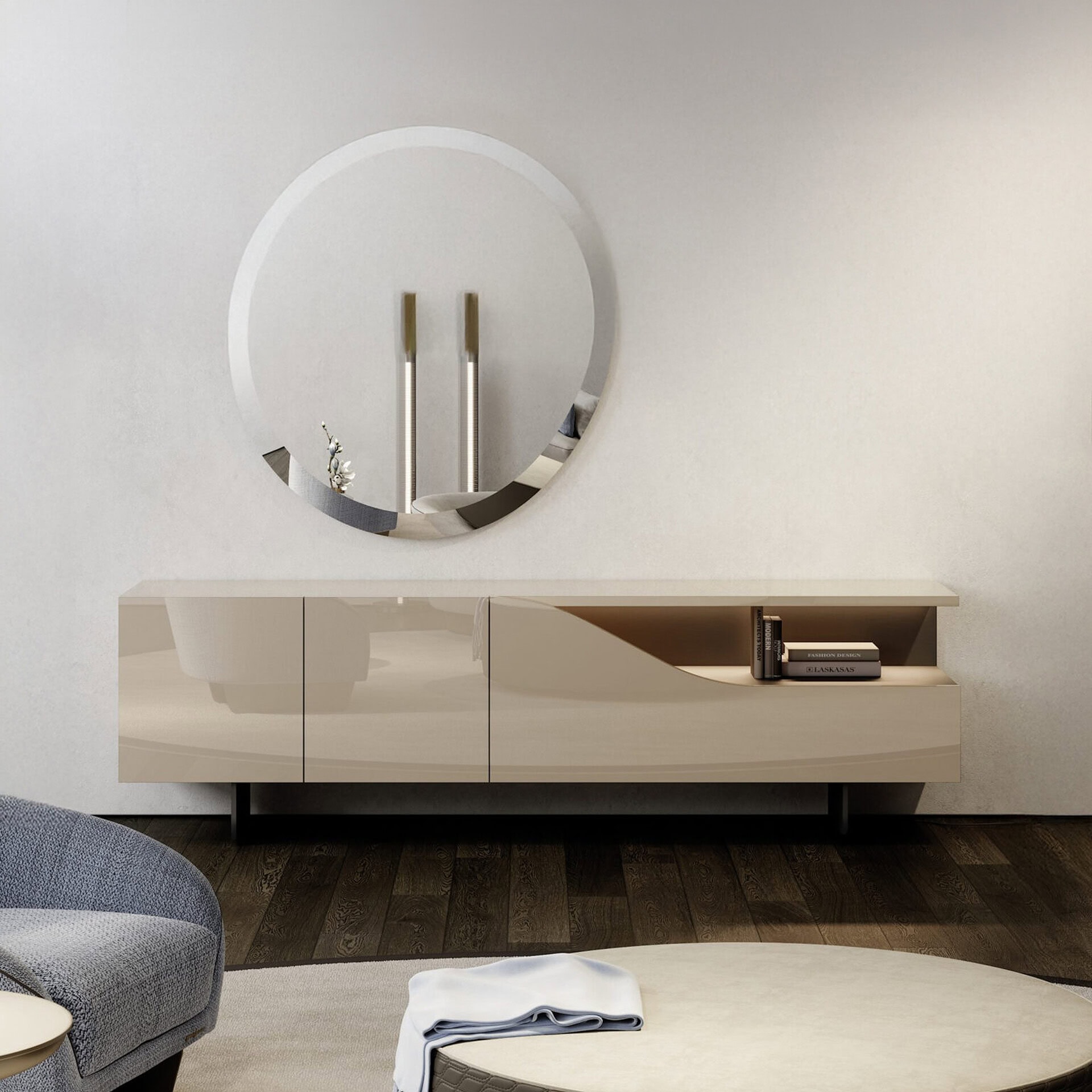 Contemporary Segno buffet sideboard with sleek design and storage options.