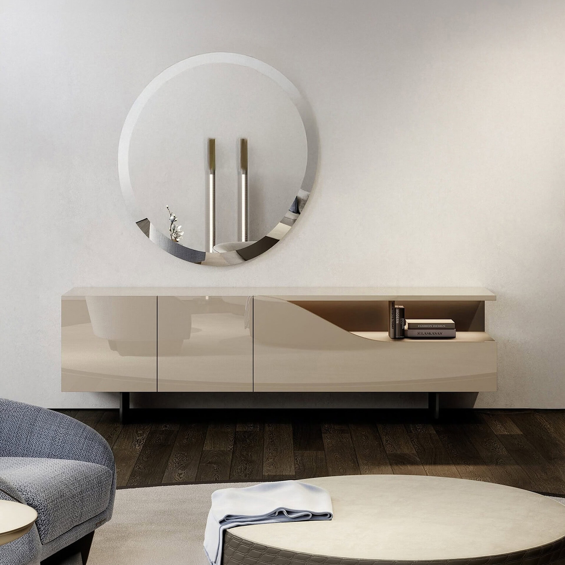 Contemporary Segno buffet sideboard with sleek design and storage options.