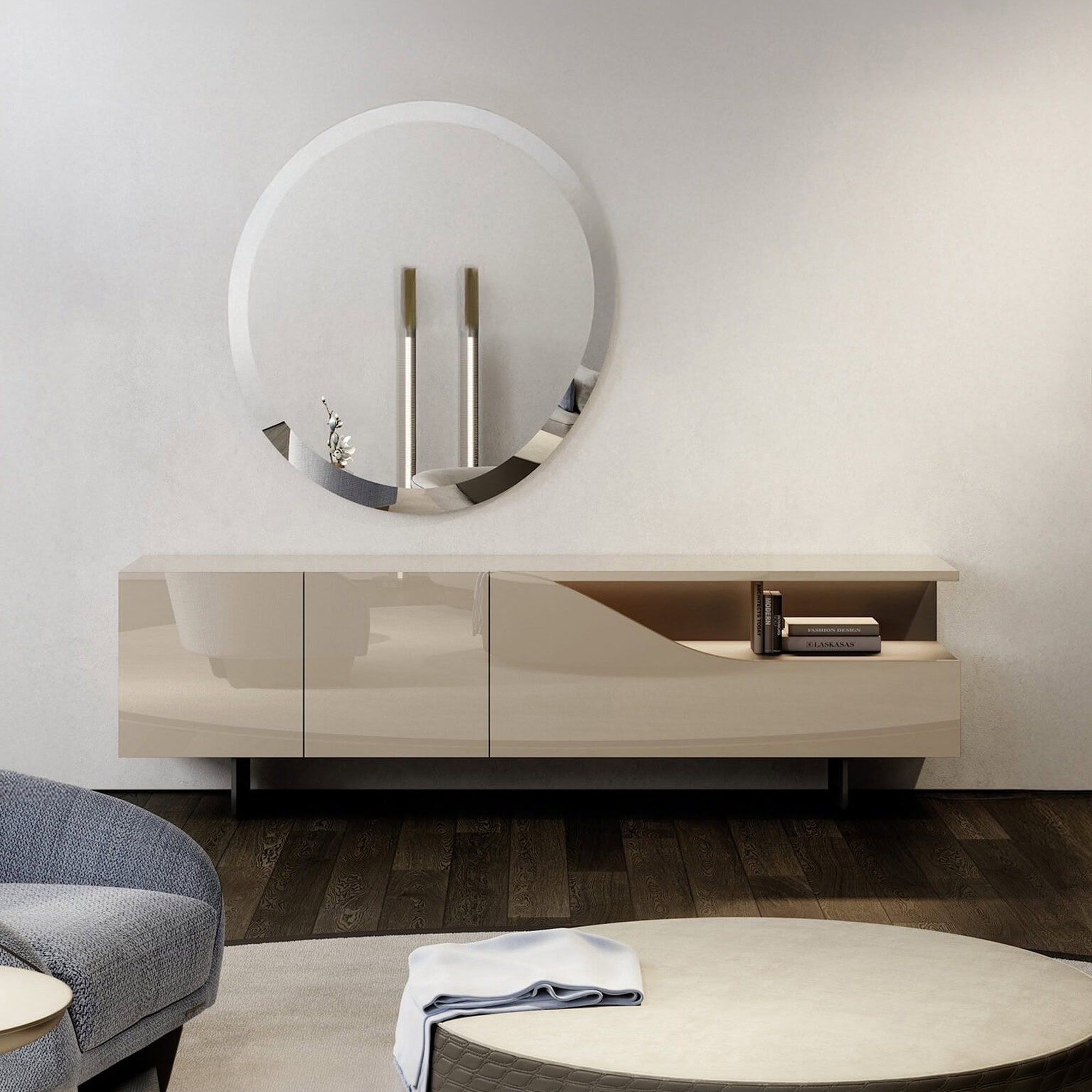 Contemporary Segno buffet sideboard with sleek design and storage options.