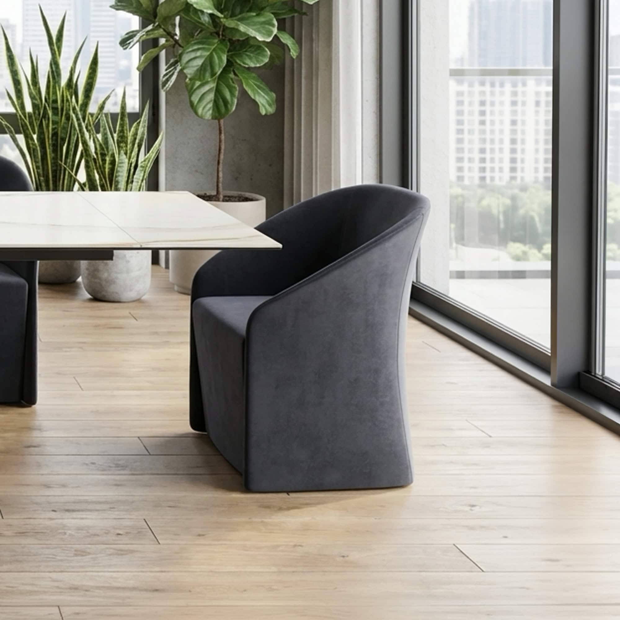 Upholstered LaPorte dining chair with sleek design, perfect for modern dining rooms. Comfortable and.