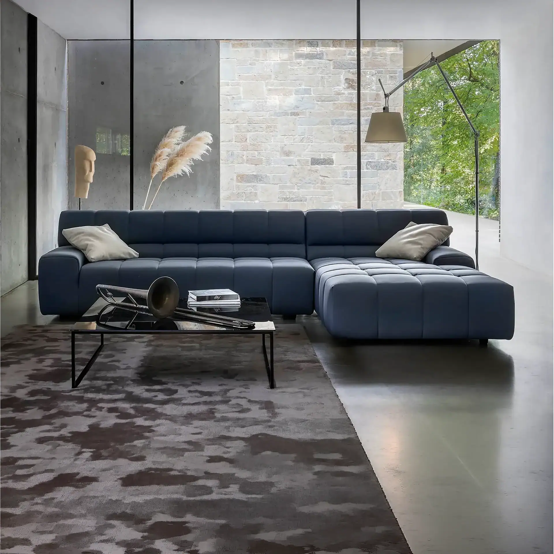Sklar Furnishings Bric Modular Sectional Sofa in modern living room.