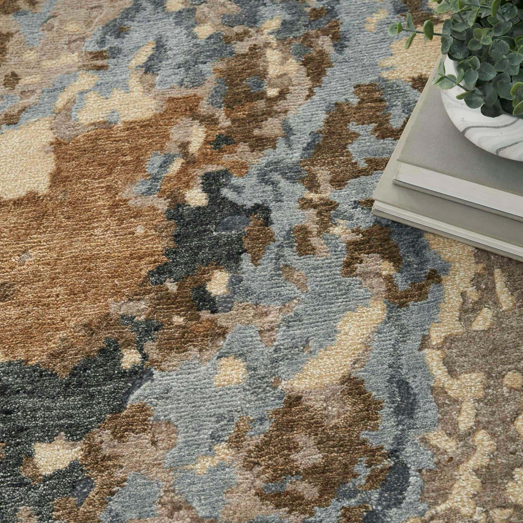 Silk Shadows Beige/Blue Rug - nourison-silkshadowsbeigebluerug-5
