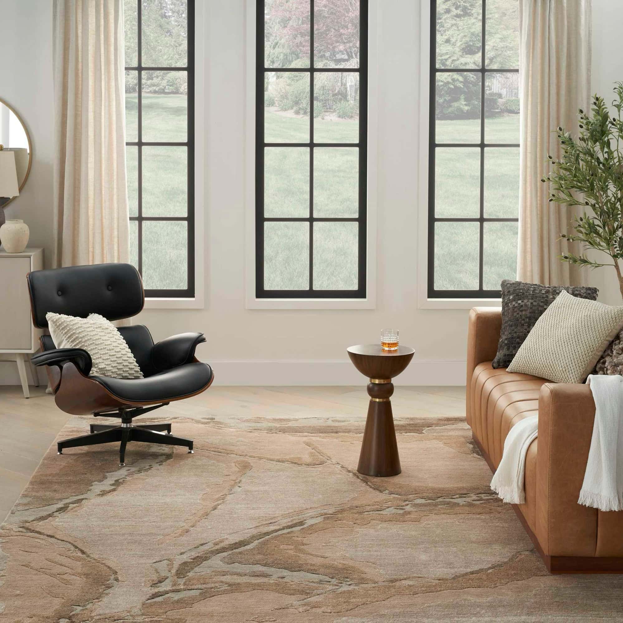 Christopher Guy Eggshell (Misted Morning) Rug - nourison-silkshadowsbeigesilverrug-1