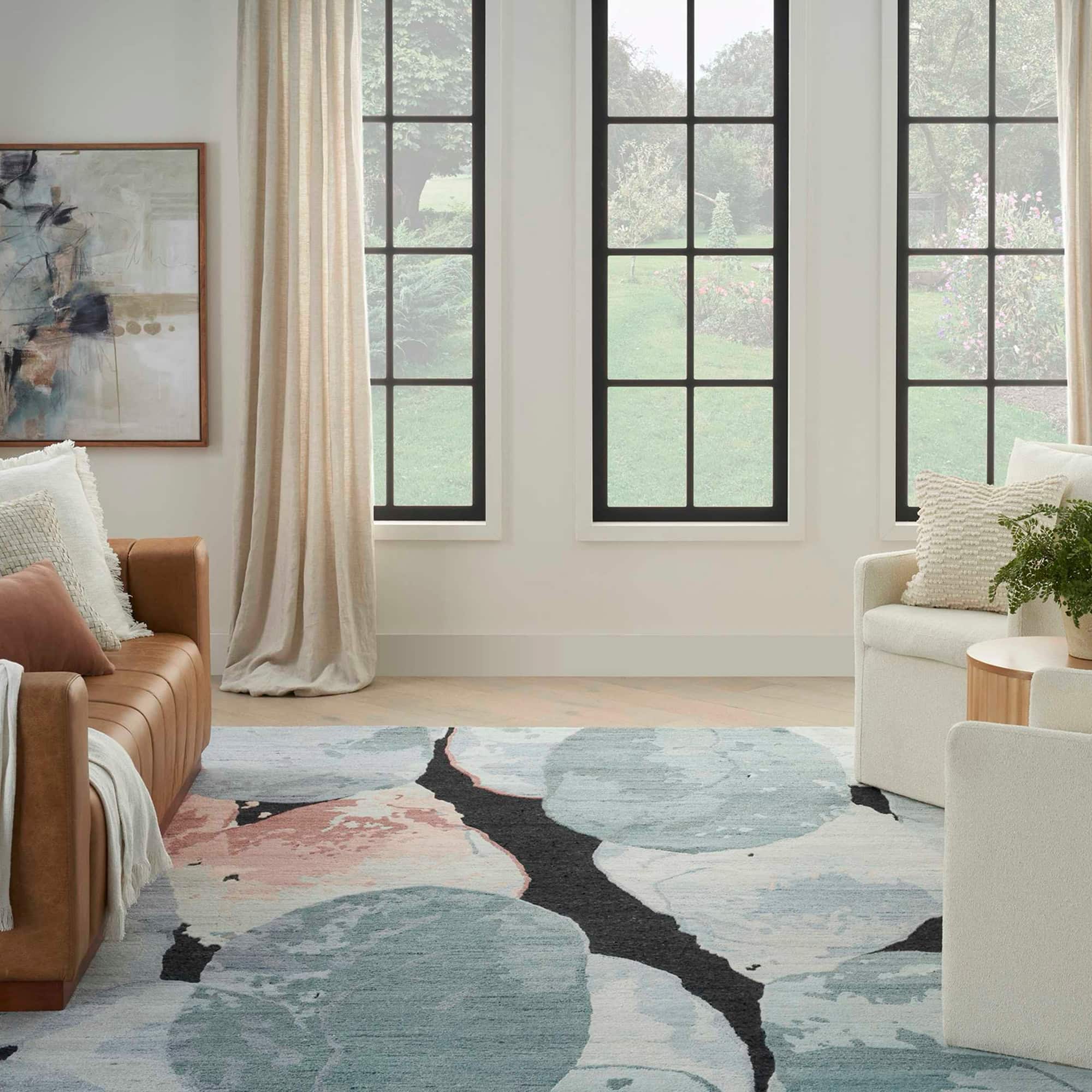 Christopher Guy Eggshell (Misted Morning) Rug - nourison-silkshadowsbluepinkrug-7