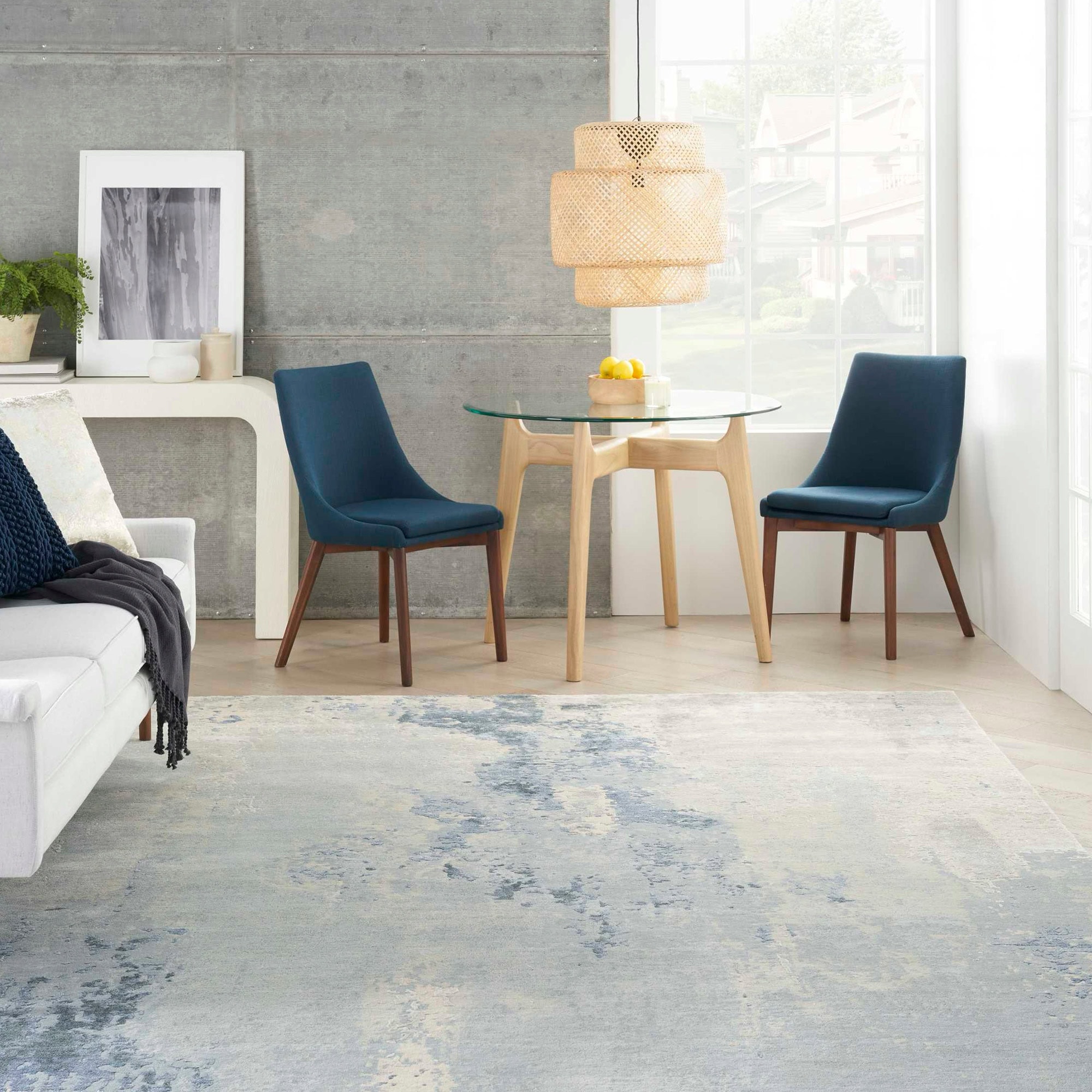 Christopher Guy Eggshell (Misted Morning) Rug - nourison-silkshadowsblueskyrug-1