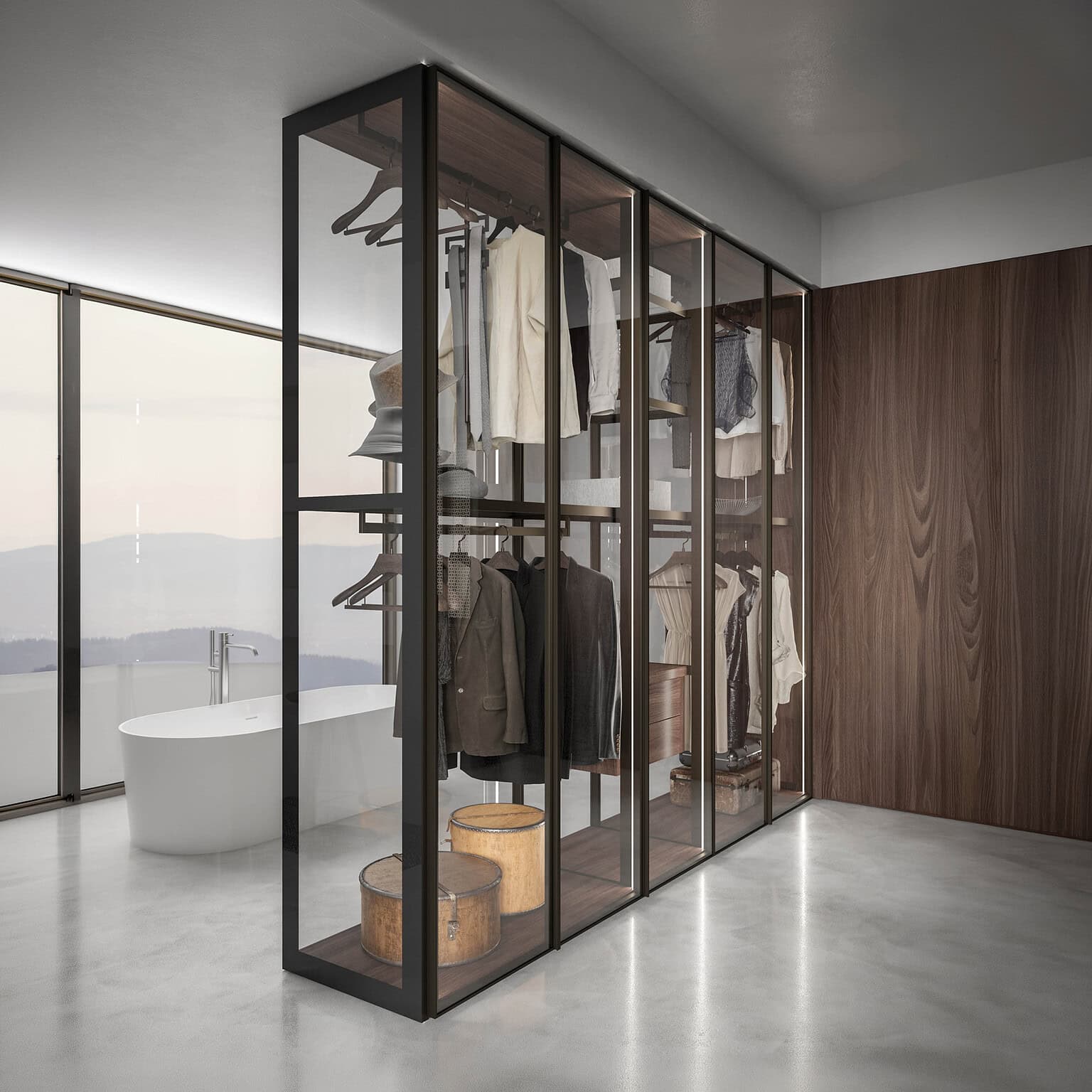 Cristal Glass Wardrobe System By Tumidei | Sklar Furnishings