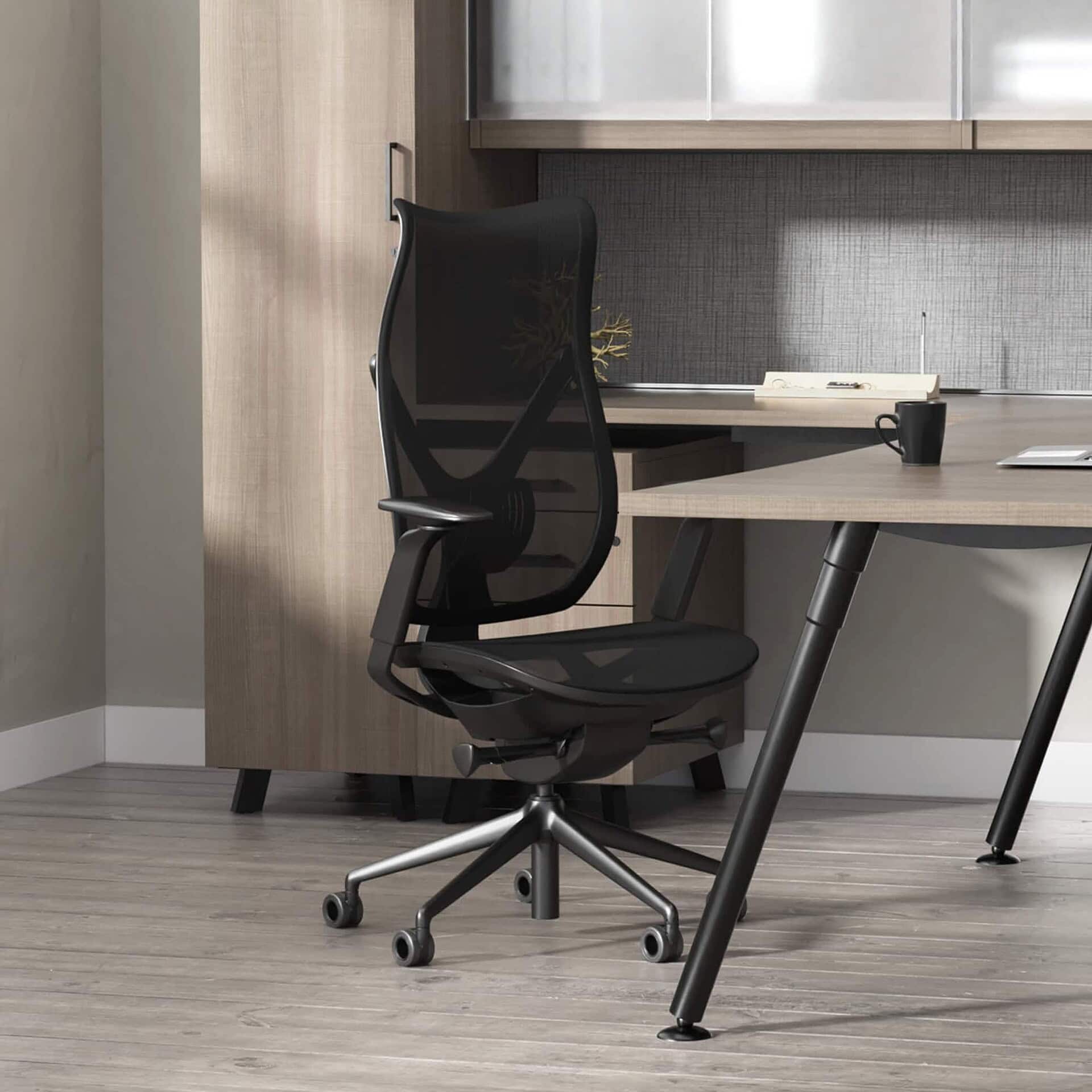 Modern Via Seating ergonomic office chair in a contemporary workspace.