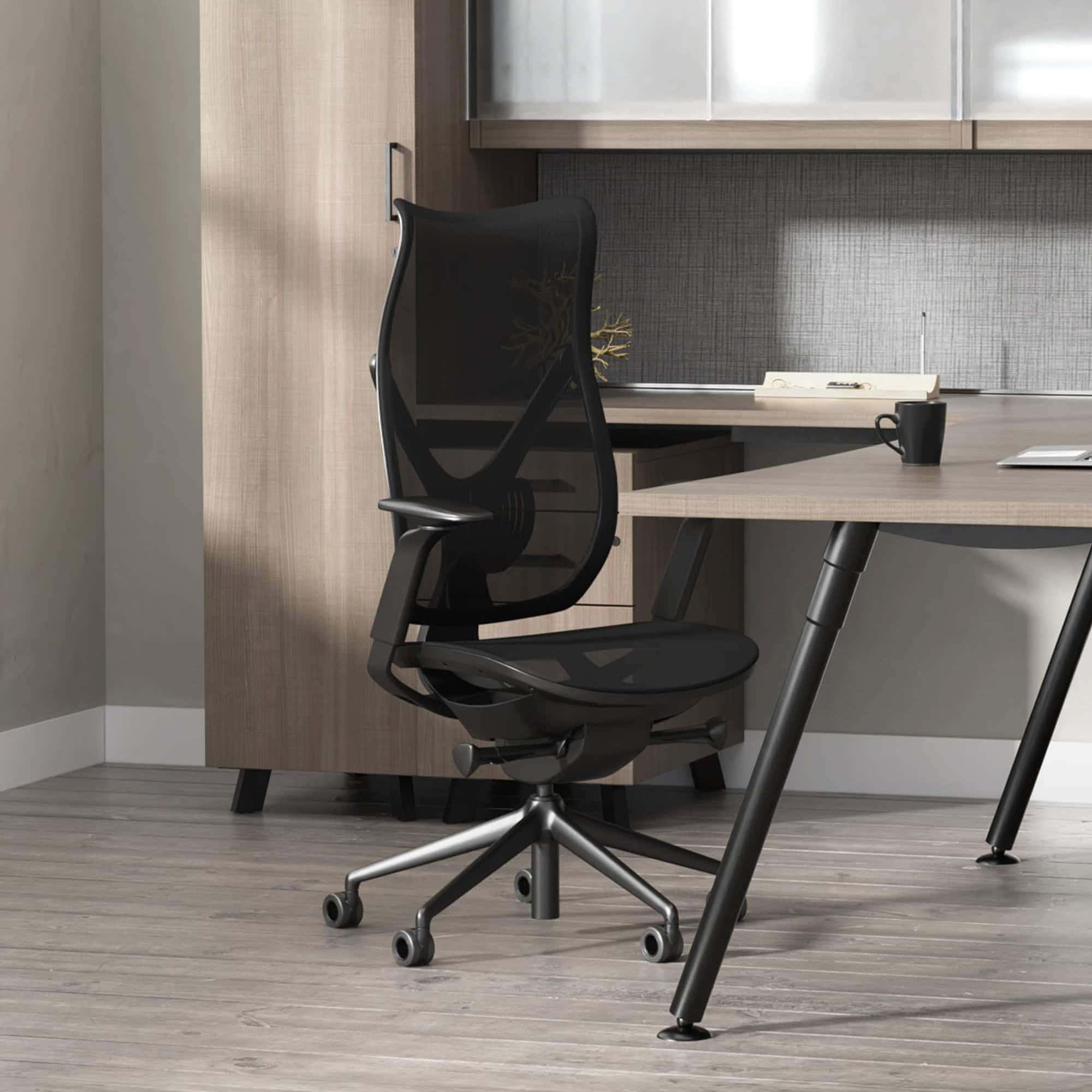 Modern Via Seating ergonomic office chair in a contemporary workspace.