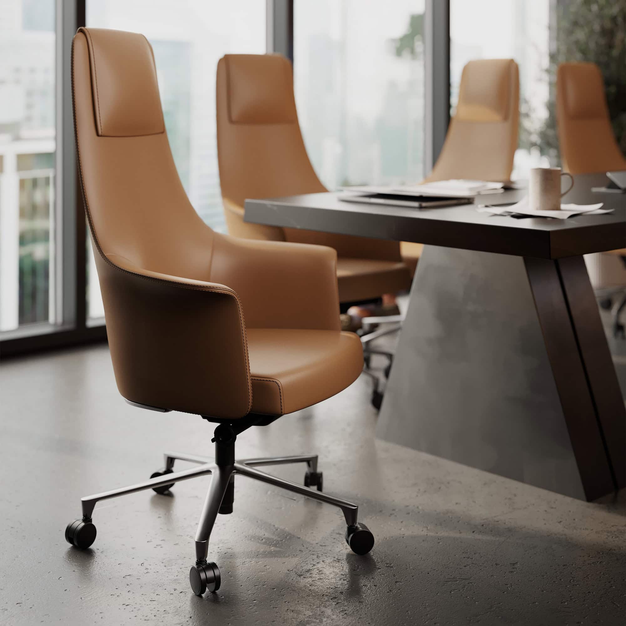 a chair next to a table