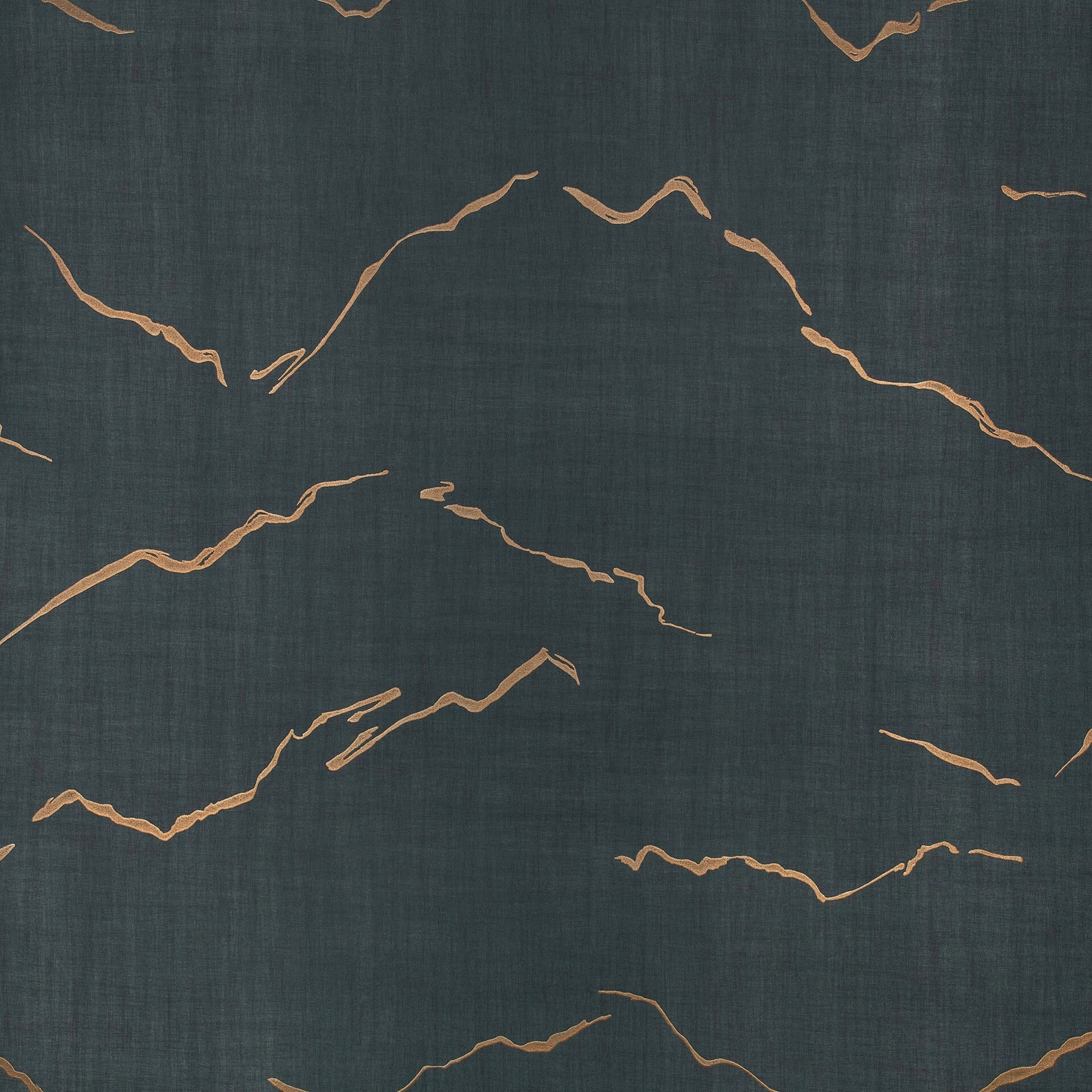 Kuju Textured Metallic Wallpaper in Shadow, dark charcoal base with metallic gold accents.