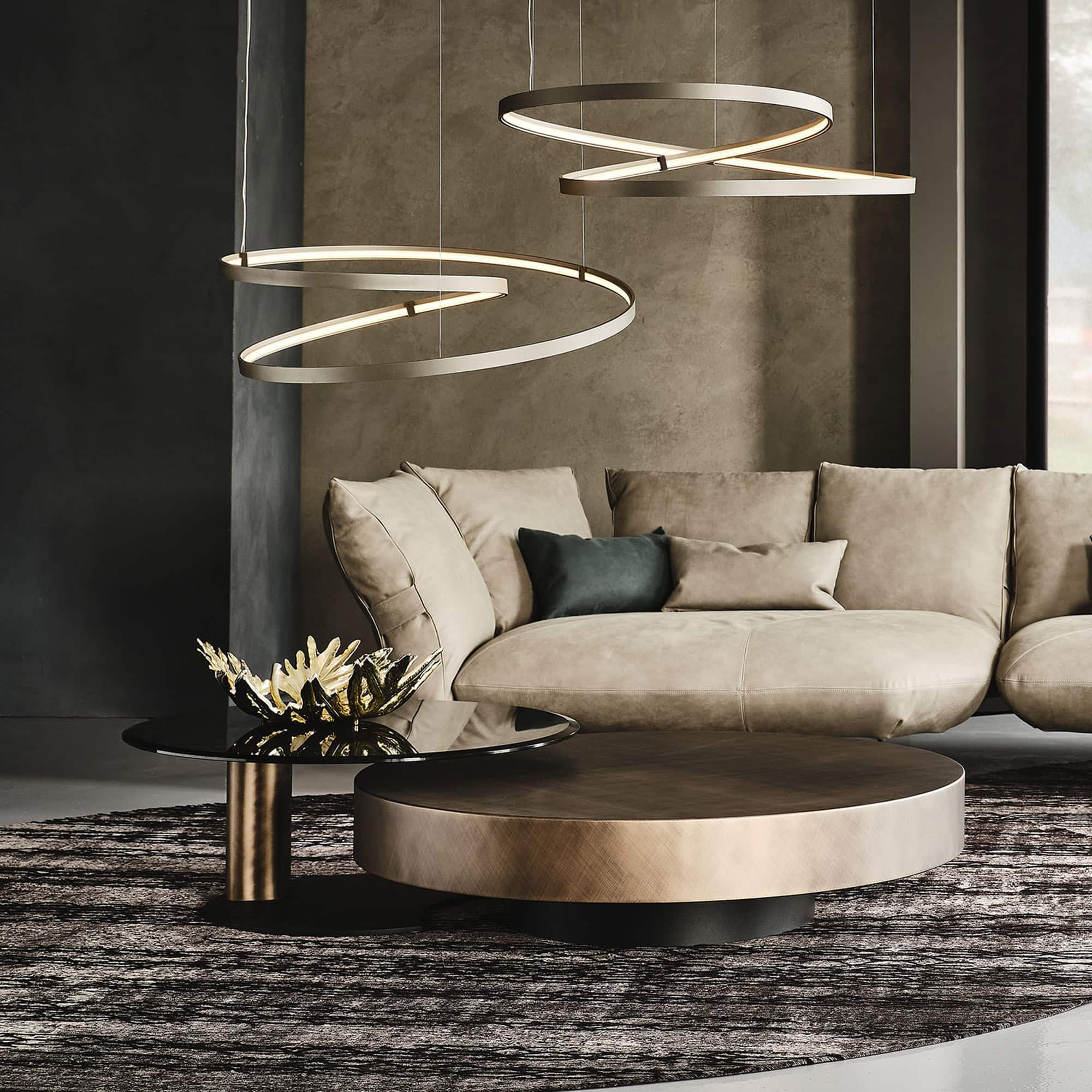 a living room with a couch and a coffee table