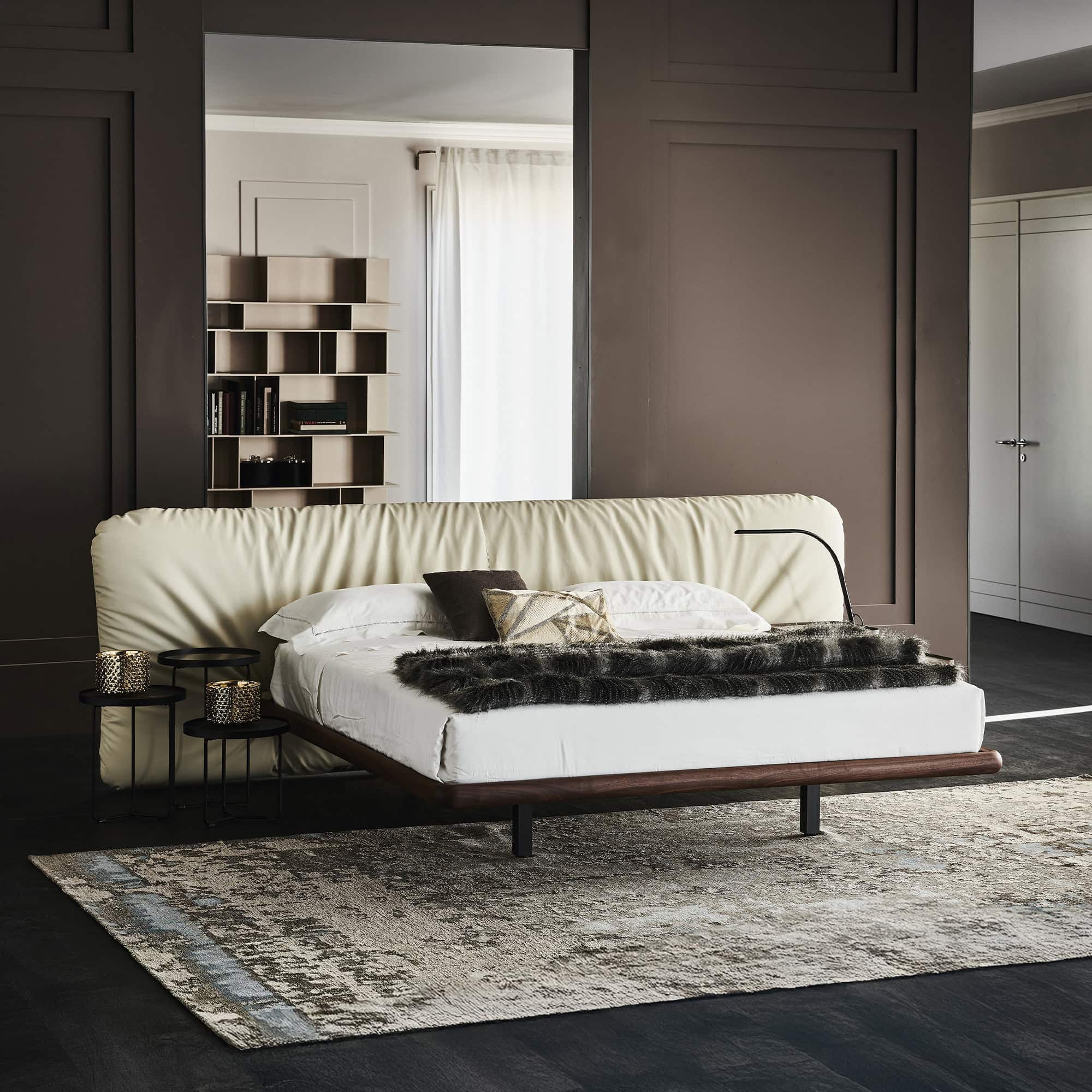 Upholstered platform bed with a sleek design, perfect for modern bedrooms. Crafted for comfort and s.