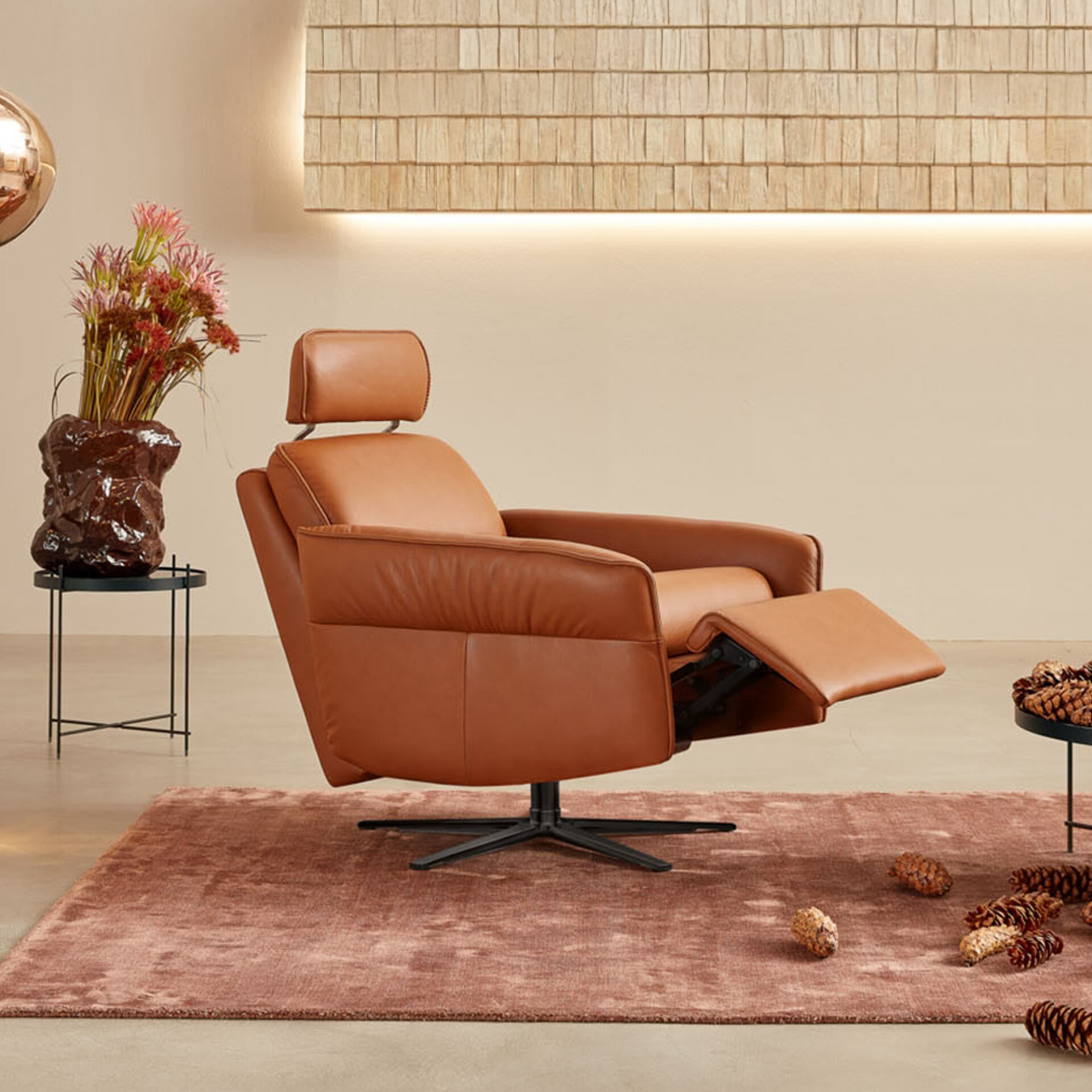 Aura 8536 Recliner Chair shown in a modern living room setting.