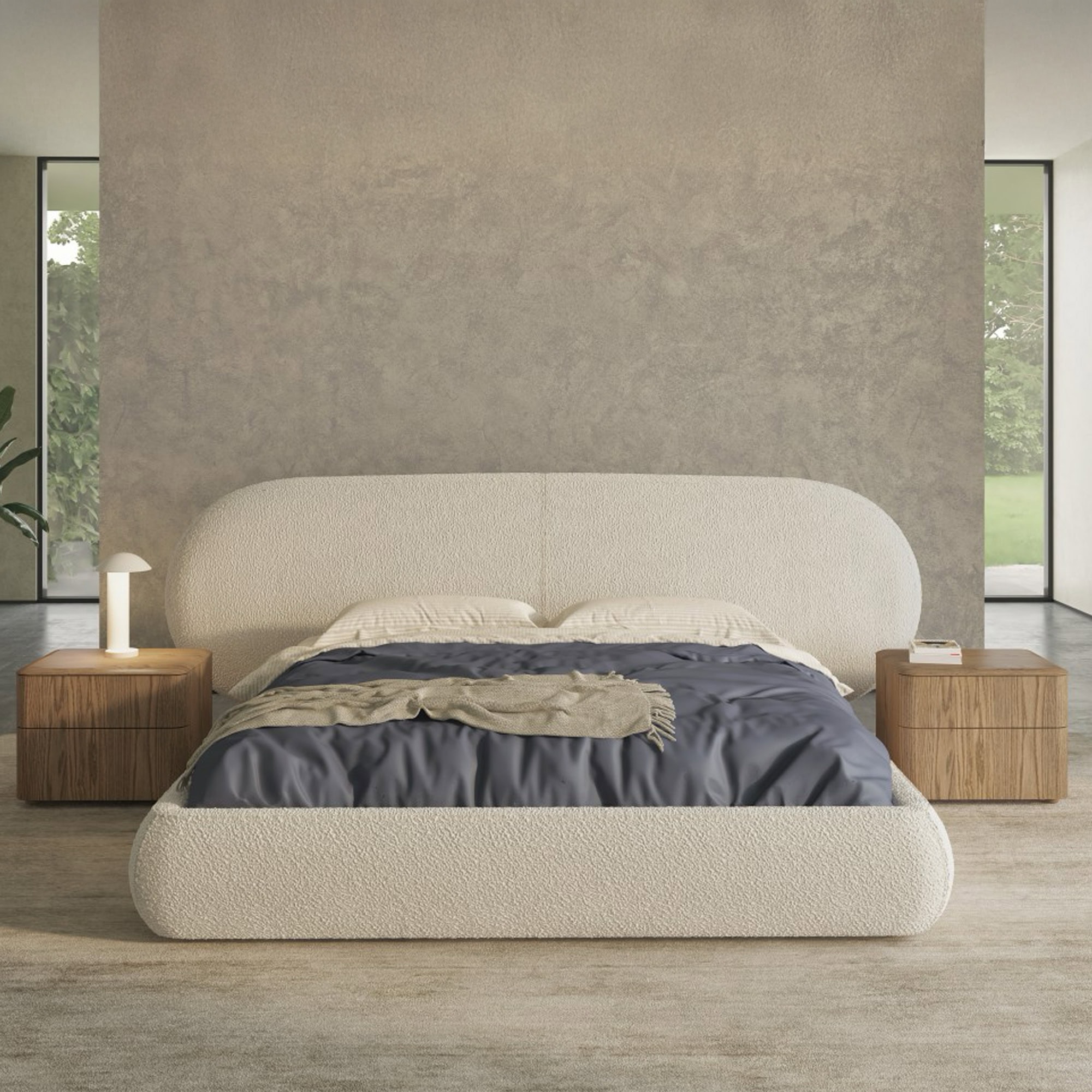 a bed in a room