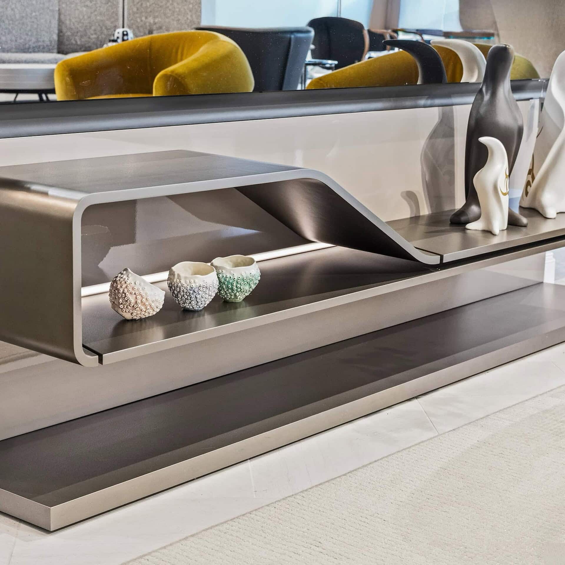 In stock view of the Segno Bookcase