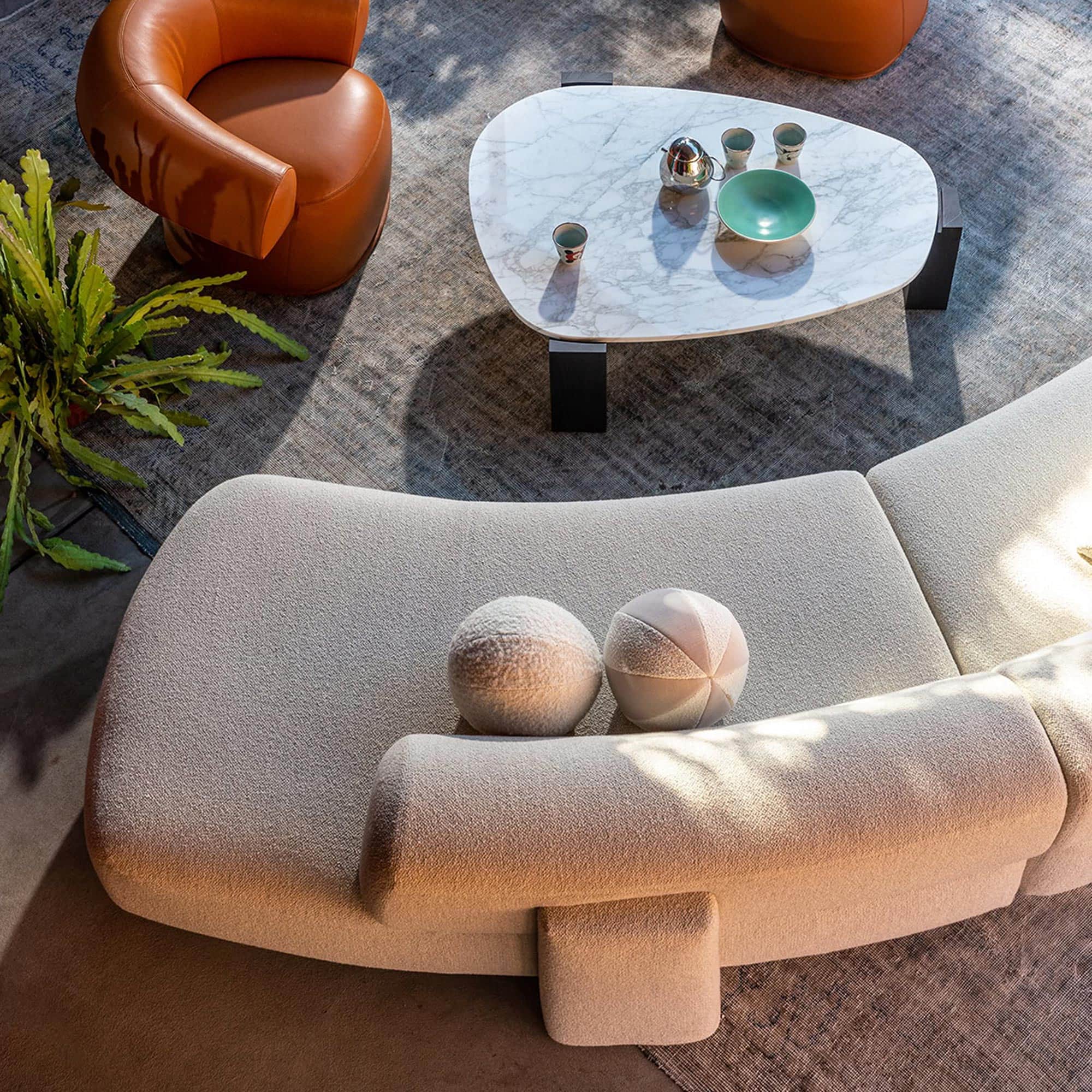a couch and coffee table in a room