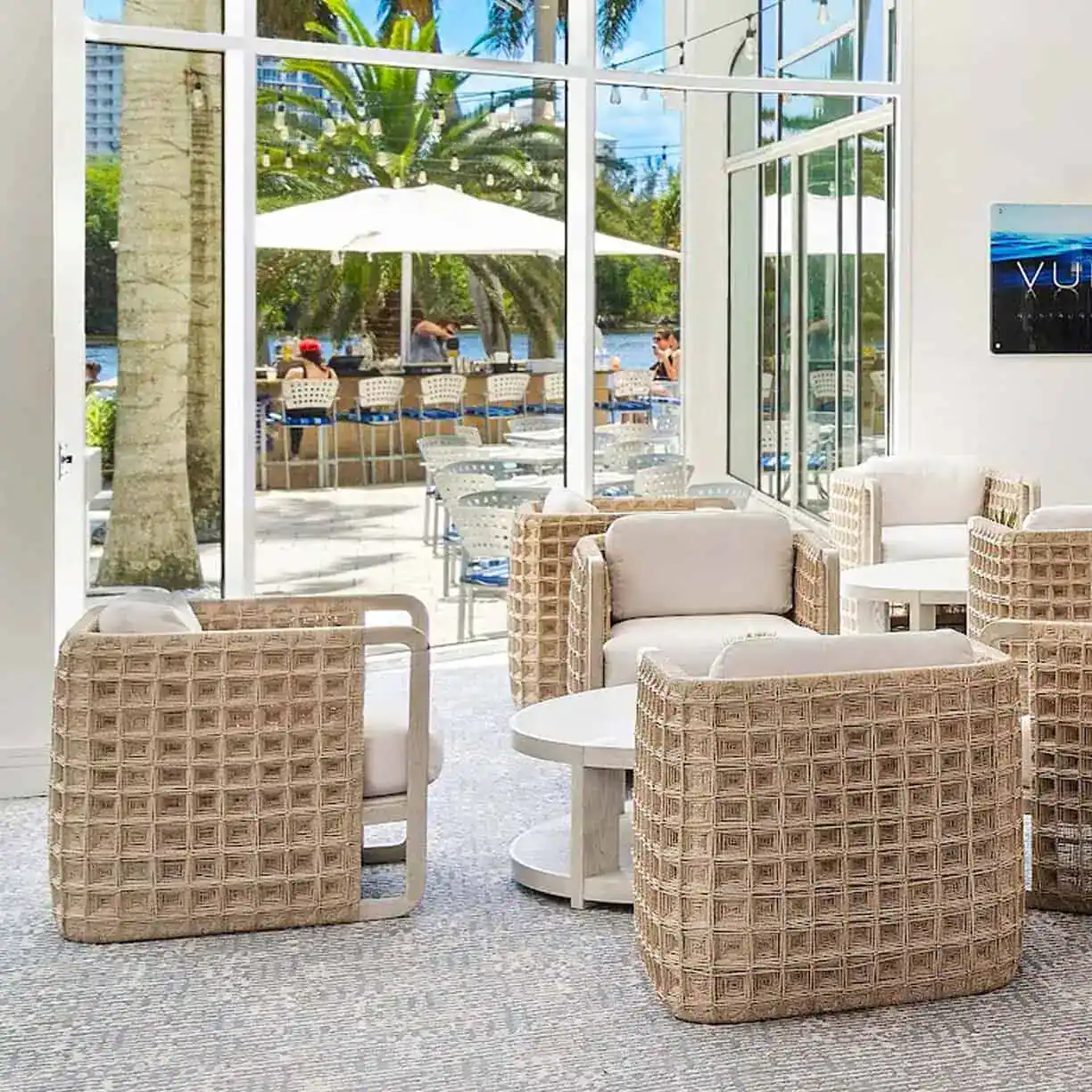 A Room With Chairs And Tables