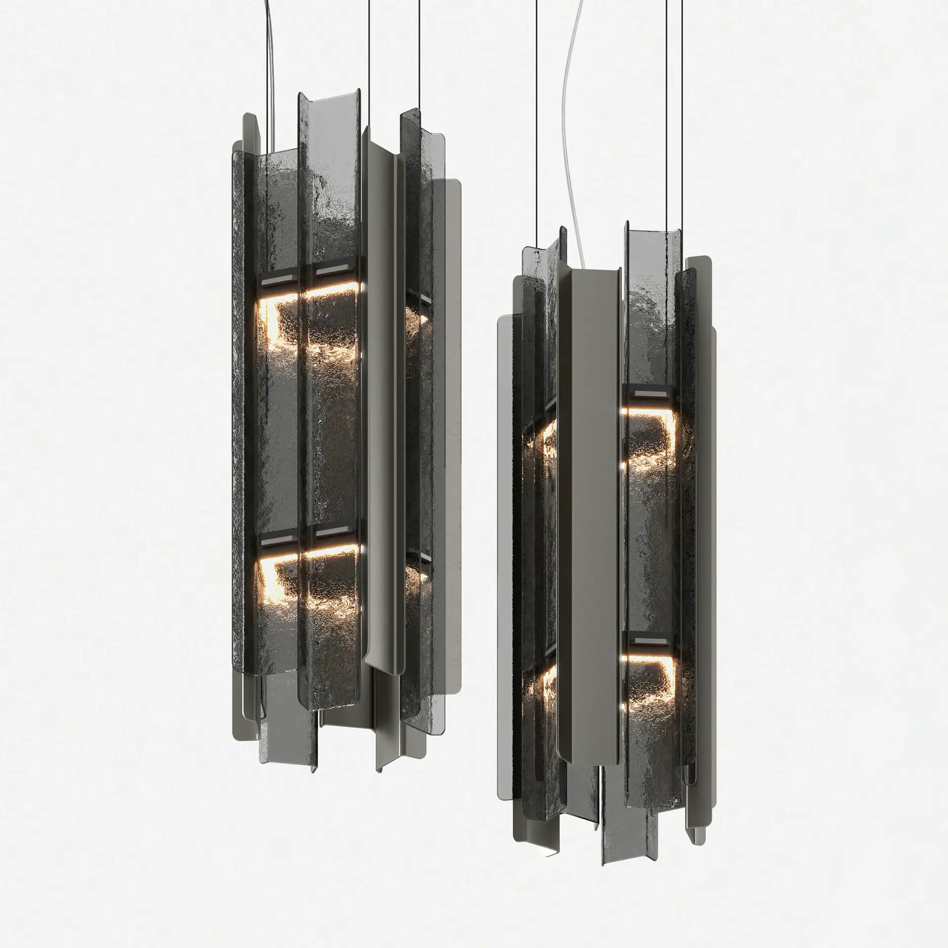 Sklar Furnishings modern pendant light fixture with black and metallic accents.