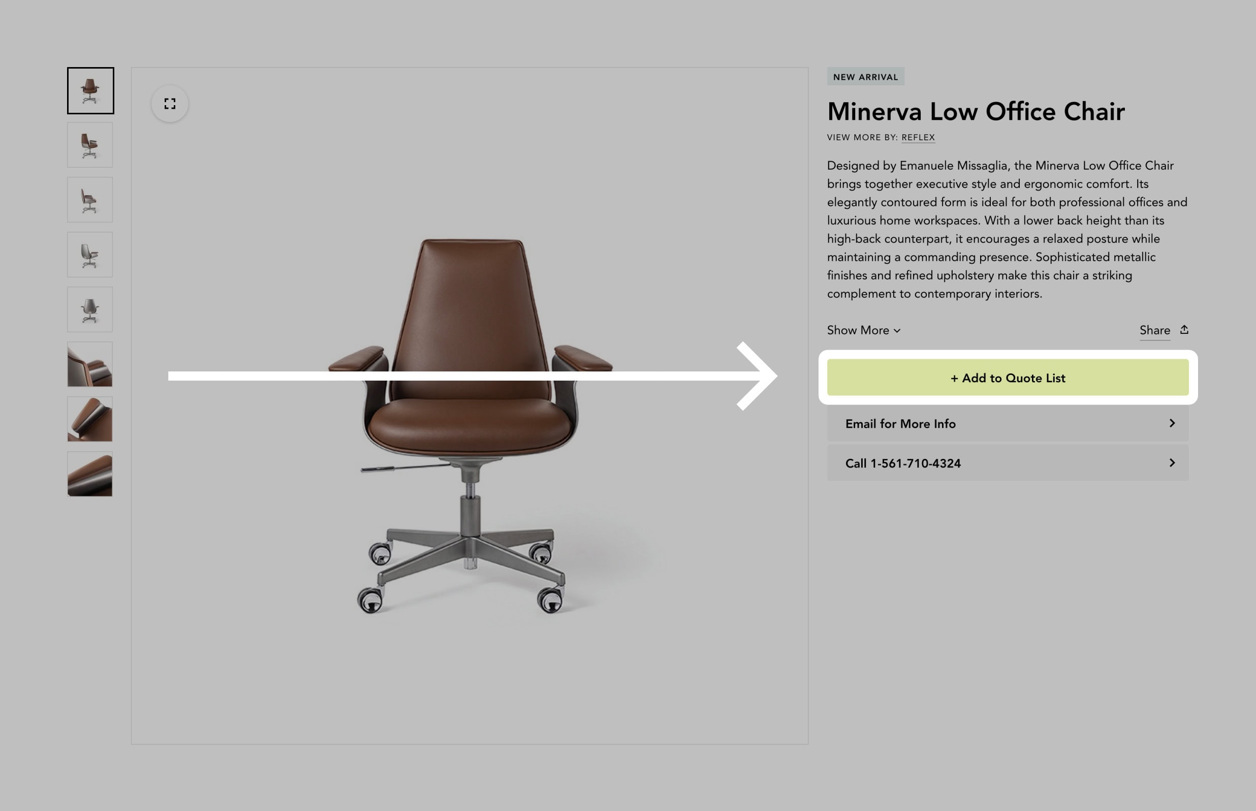 add to quote list button