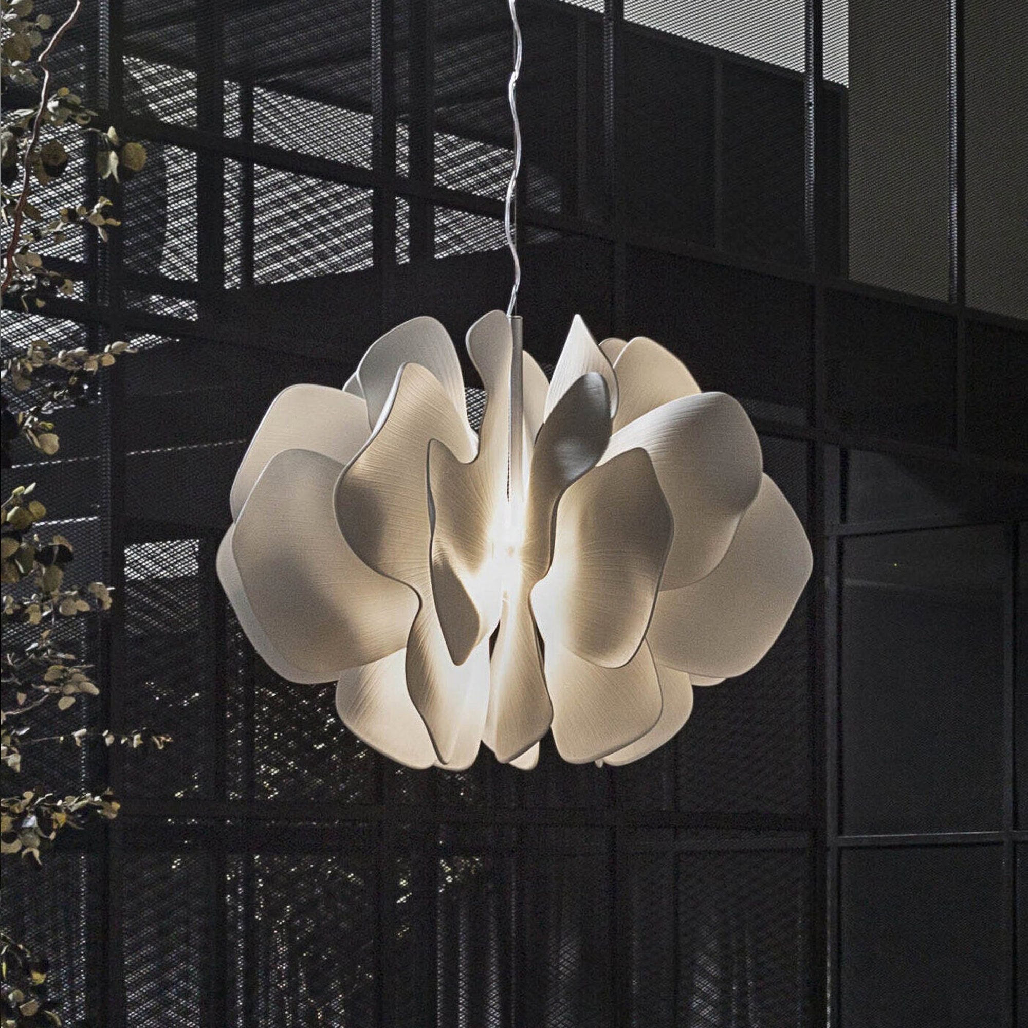 Nightbloom Floor Lamp – Sculptural Porcelain with Matte or Golden Luster Finish - llado-nightbloomhanginglamp-3